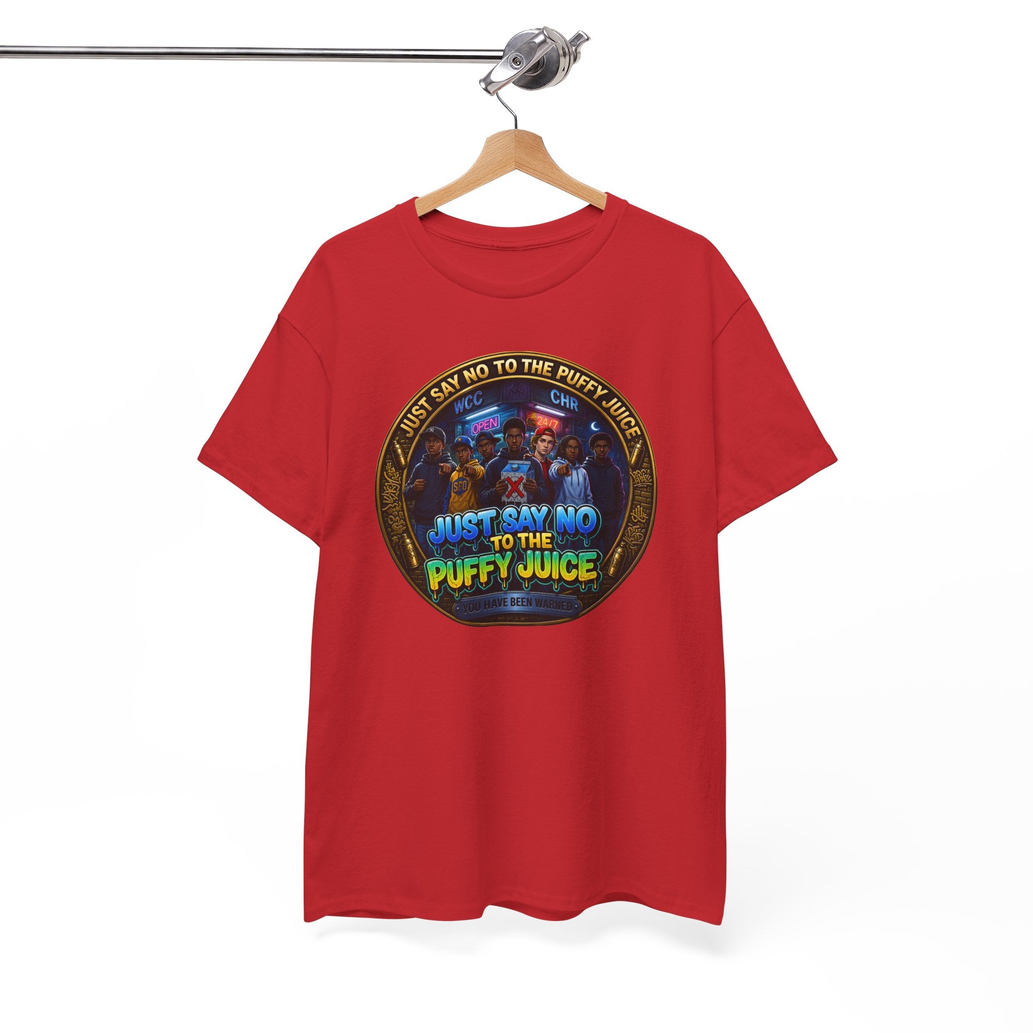 "Just Say No to the Puffy Juice "Tee – Anti-Party Vintage Graphic T-Shirt