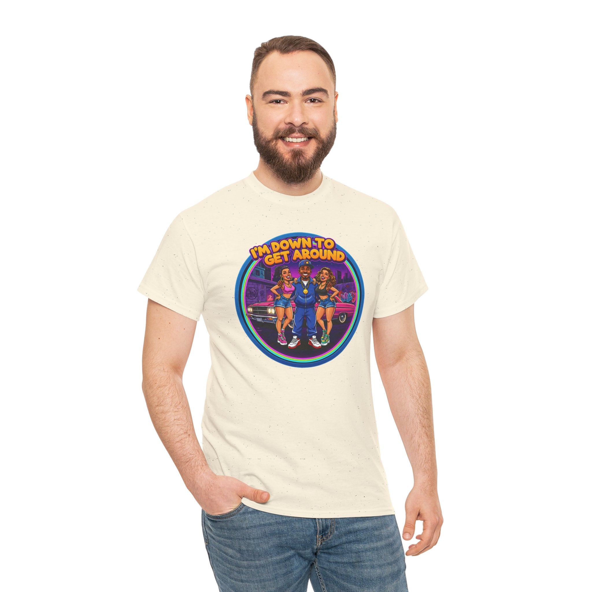 T-Shirt — 'I'm Down to Get Around' Retro Skate Crew Graphic Tee