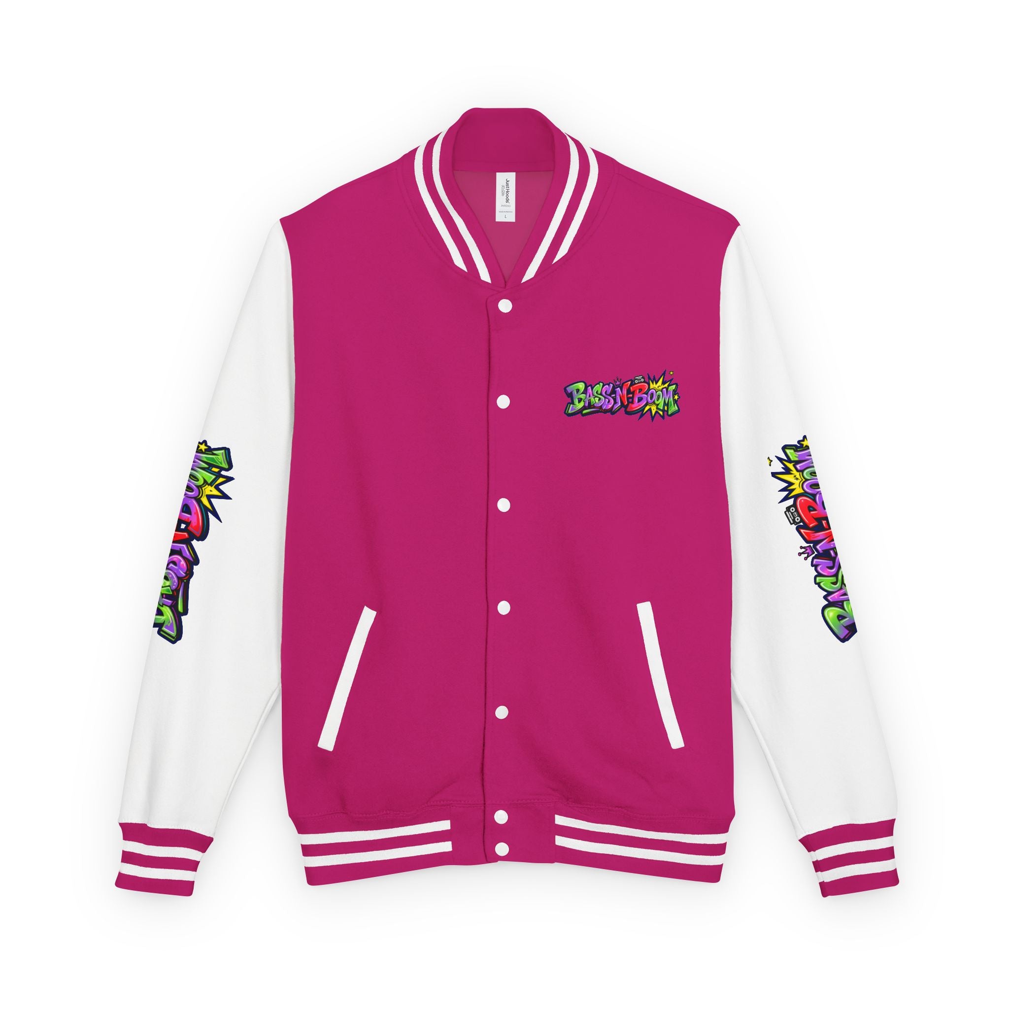 Letterman Jacket — 'Bass N Boom' Graffiti Bomber