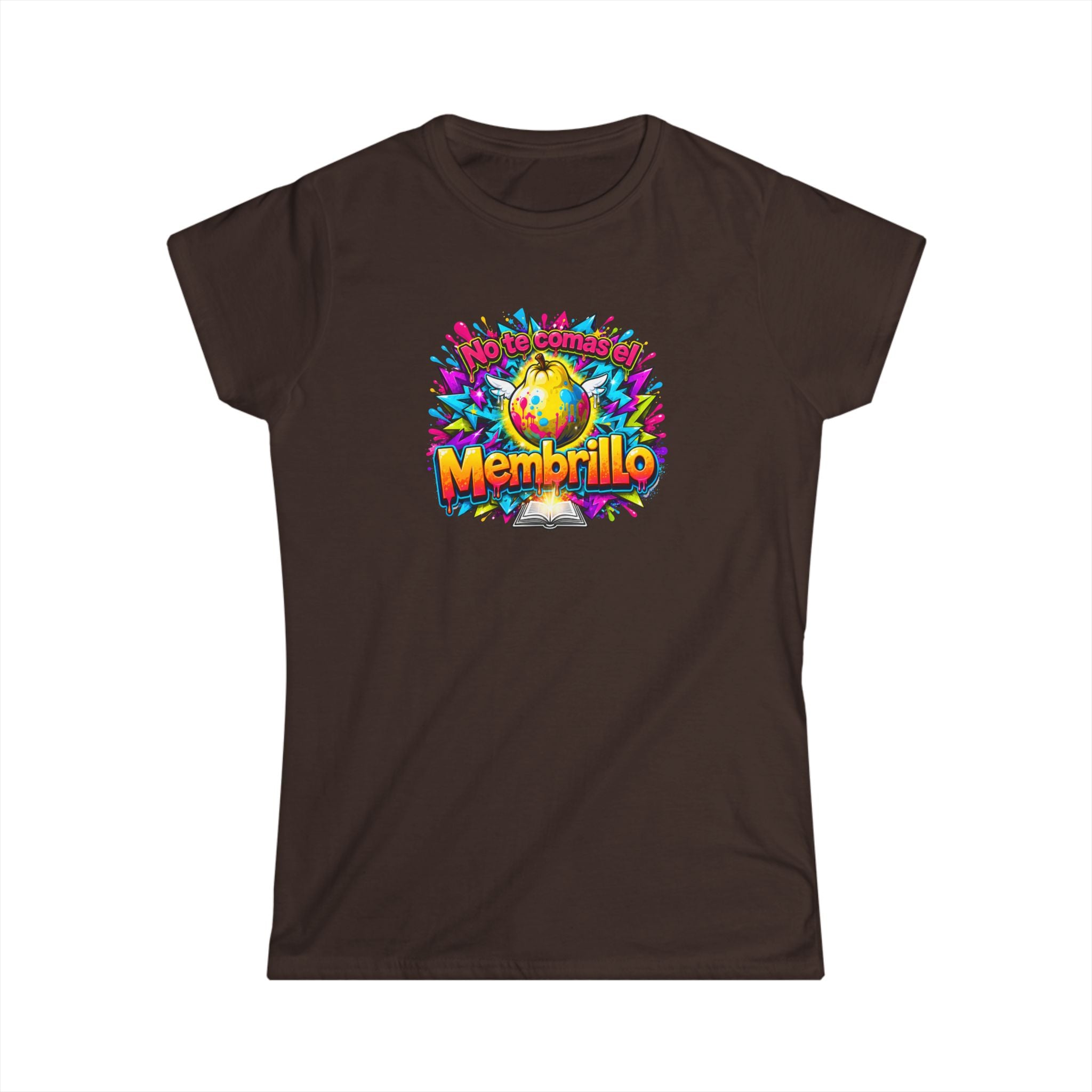 T-Shirt — Colorful "No Te Comas El Membrillo" Graphic Tee (Vibrant Fruit Art)
