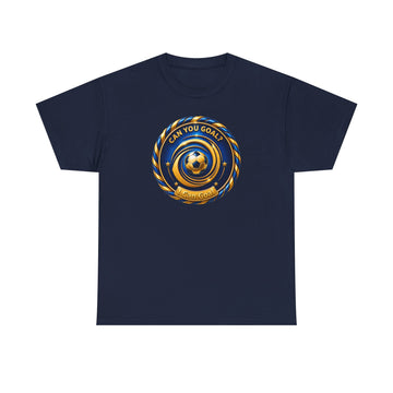 Soccer Badge Tee — "Can You Goal?" Graphic Soccer Shirt