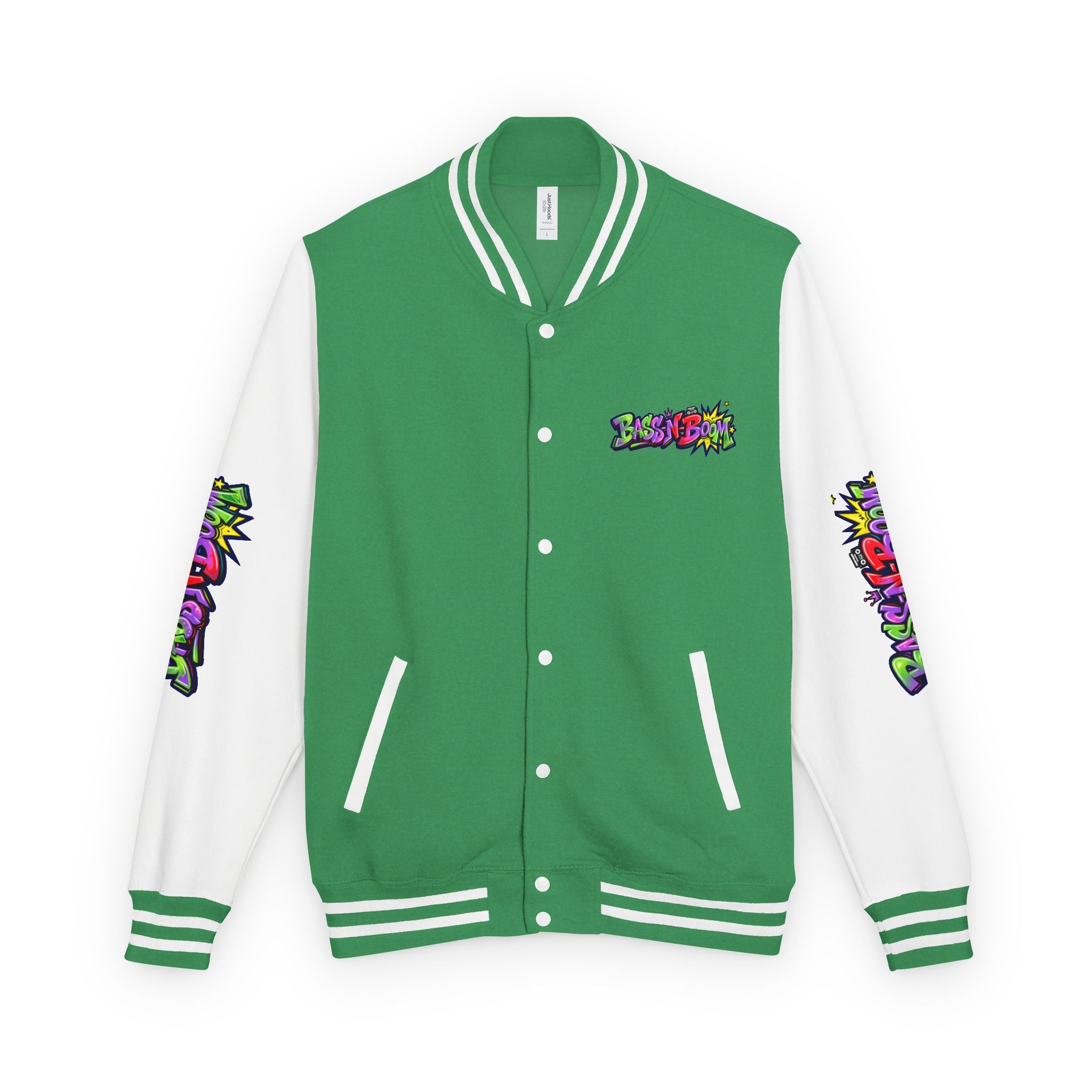 Letterman Jacket — 'Bass N Boom' Graffiti Bomber
