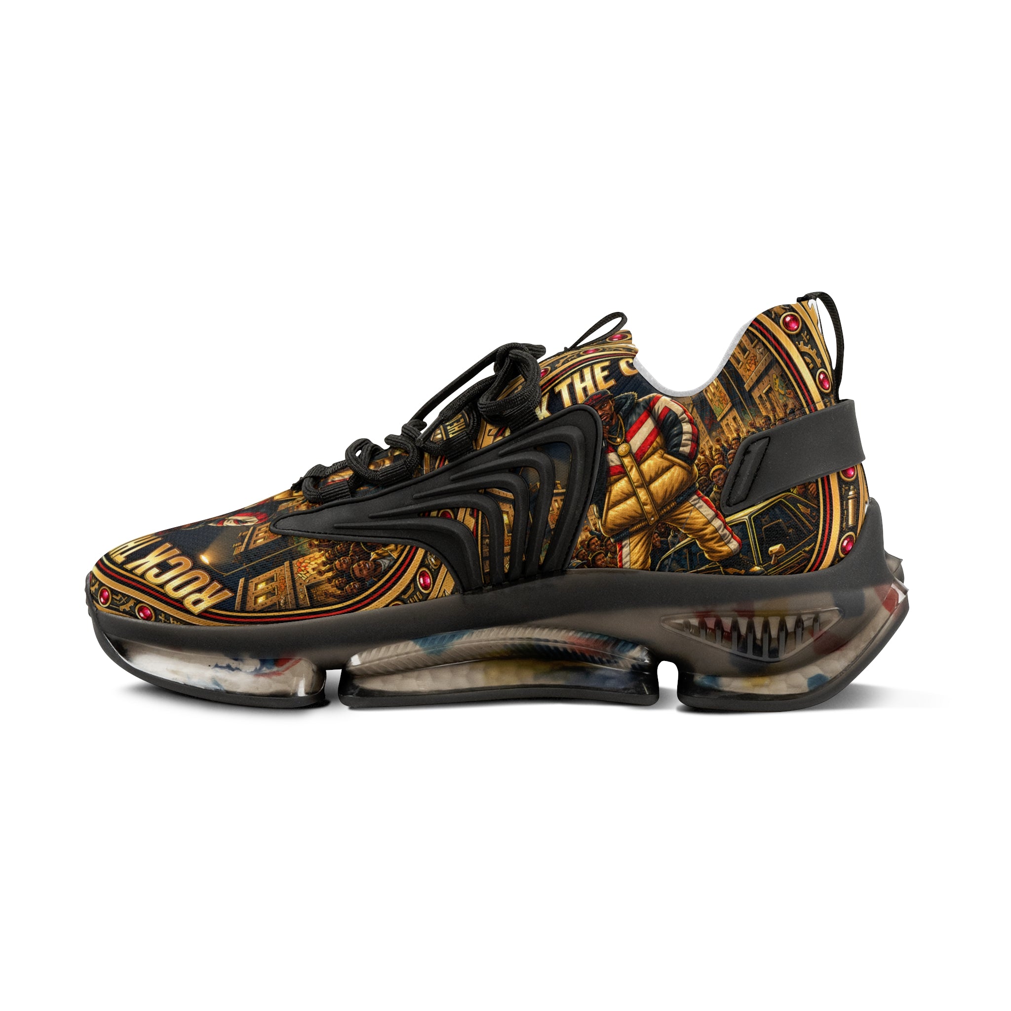Men's Mesh Sneakers — 'Rock the Crowd' Graphic Athletic Shoes
