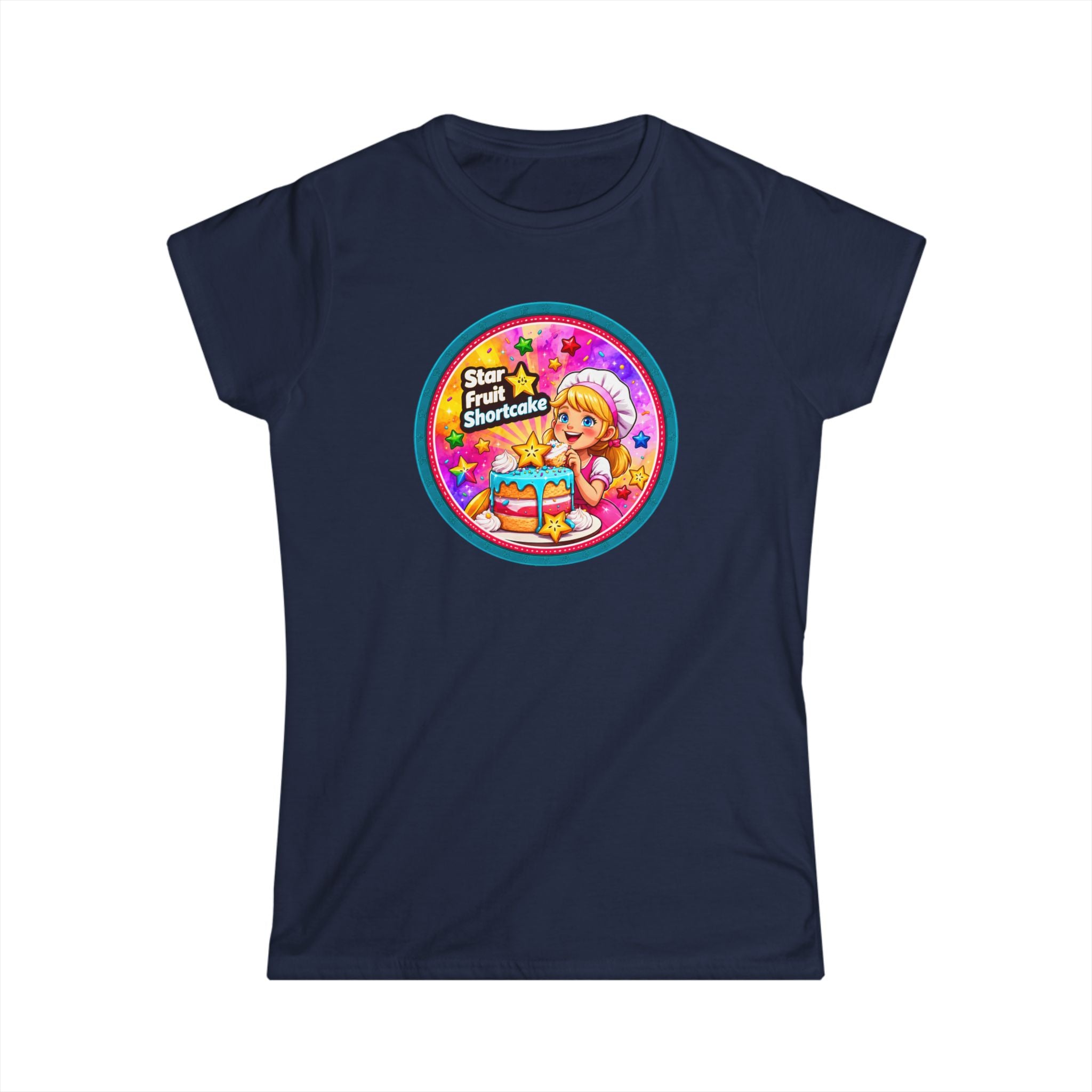 "Star Fruit Shortcake" Women's Tee — Cute Retro Dessert Graphic Shirt