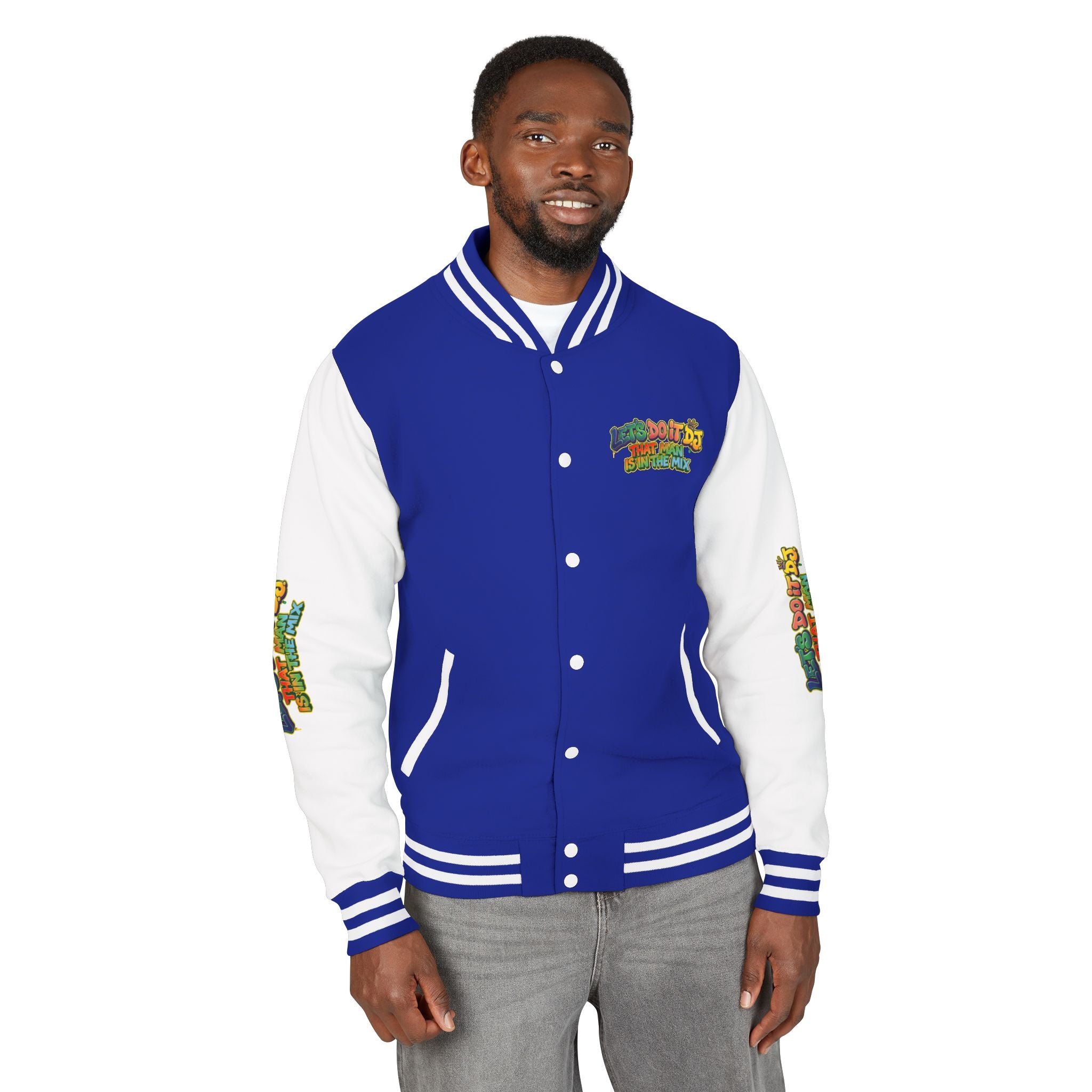 Letterman Jacket — 'Let's Do It' DJ Graphic Varsity Jacket