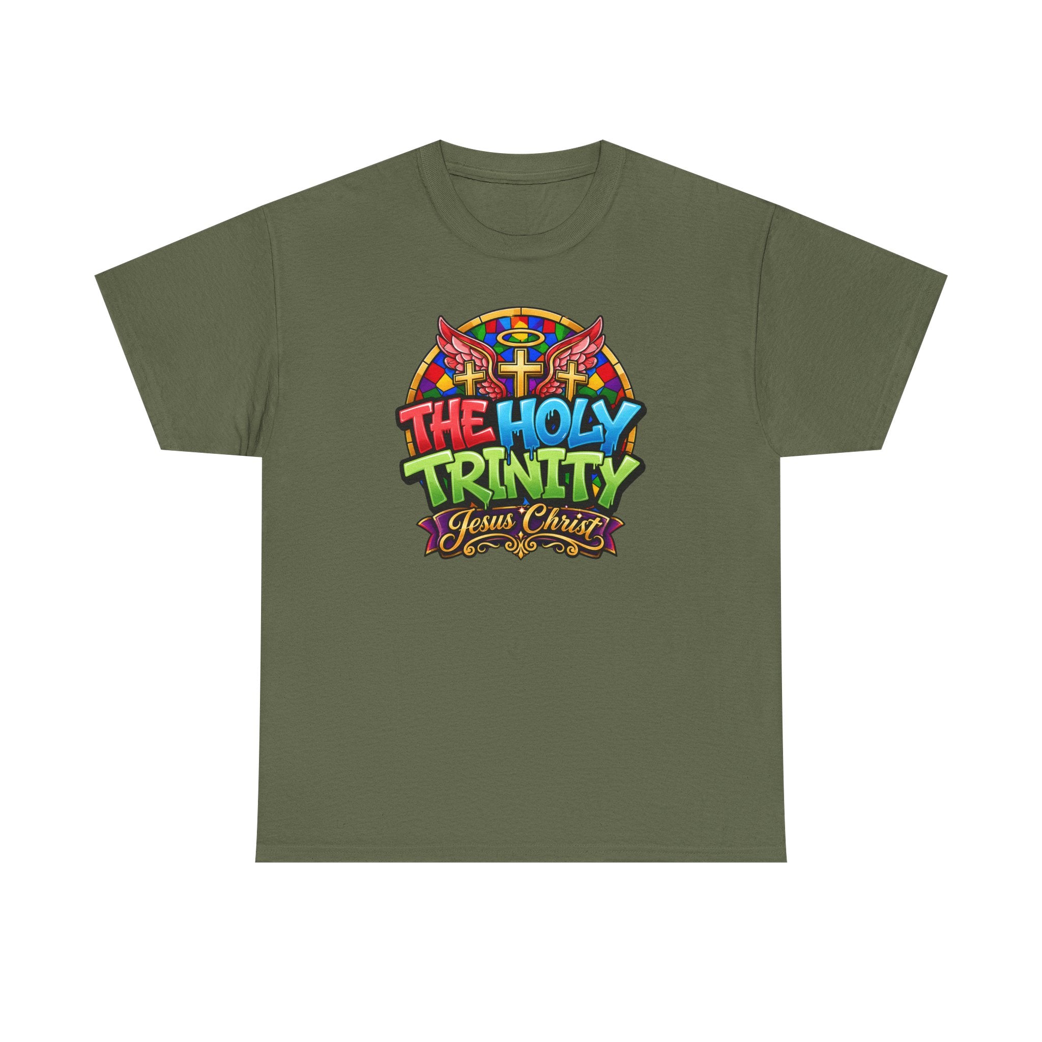 Holy Trinity Graphic Tee — 'The Holy Trinity Jesus Christ' Colorful Faith T-Shirt