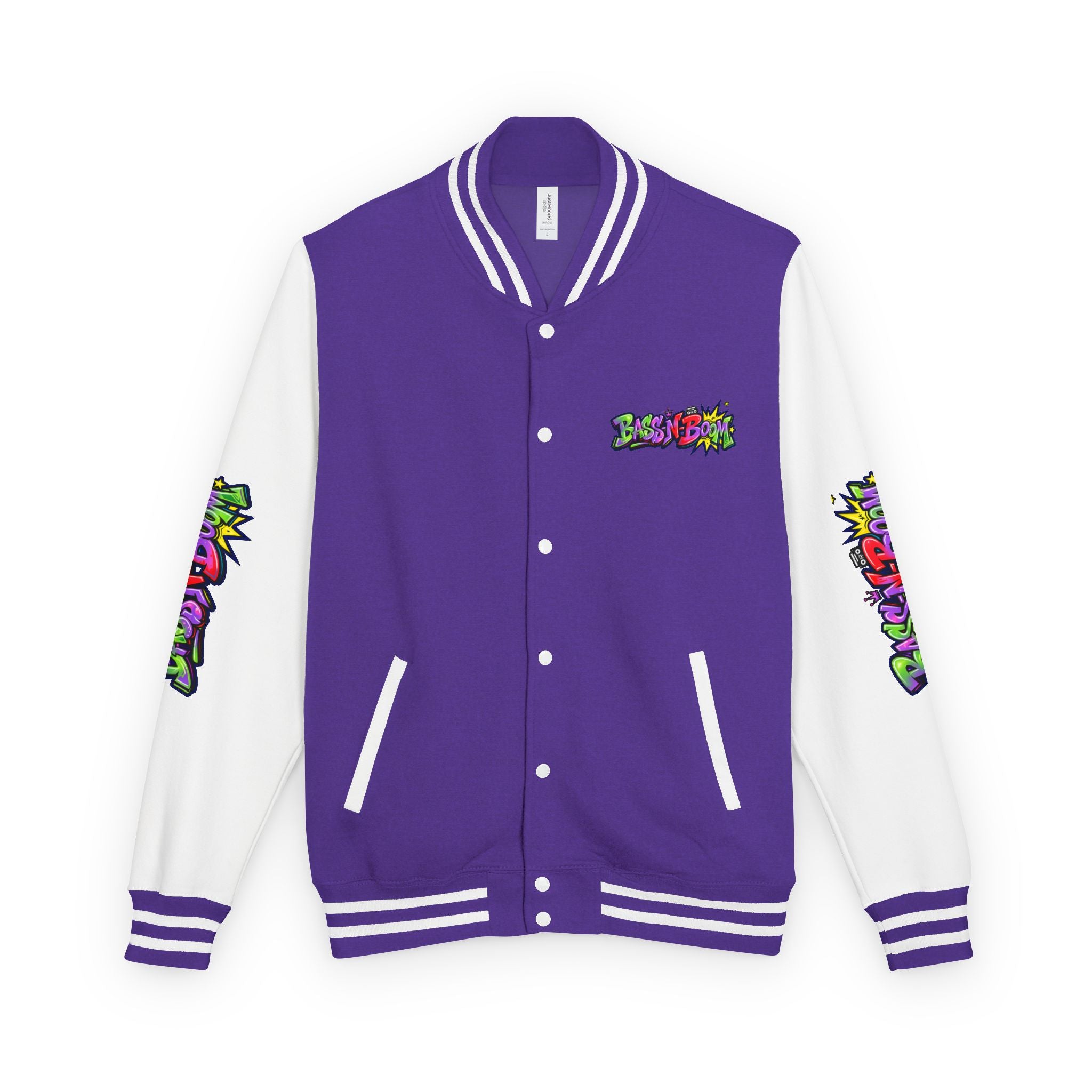 Letterman Jacket — 'Bass N Boom' Graffiti Bomber