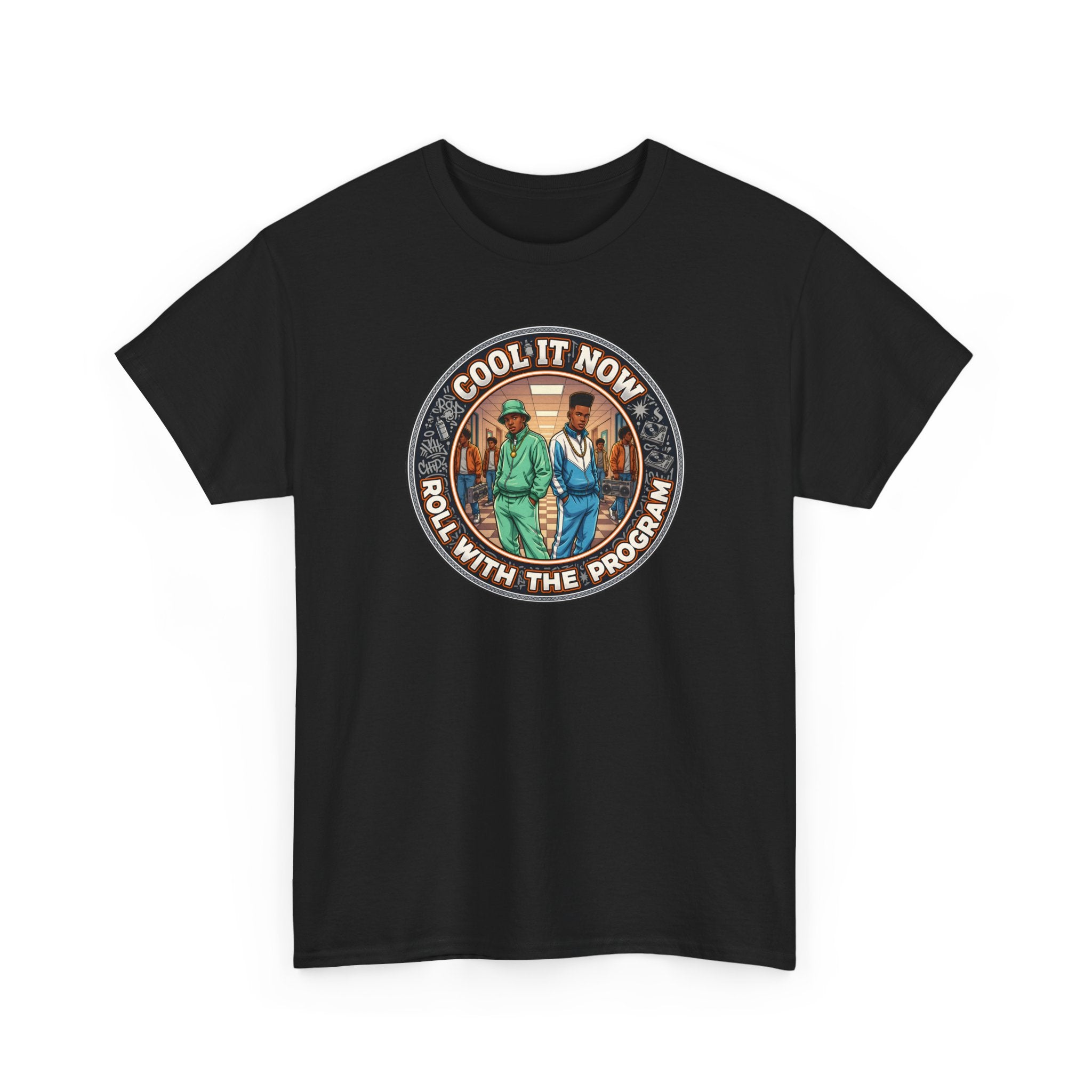 Cool It Now Tee — "Cool It Now Roll With The Program" Vintage Patch Graphic T-Shirt