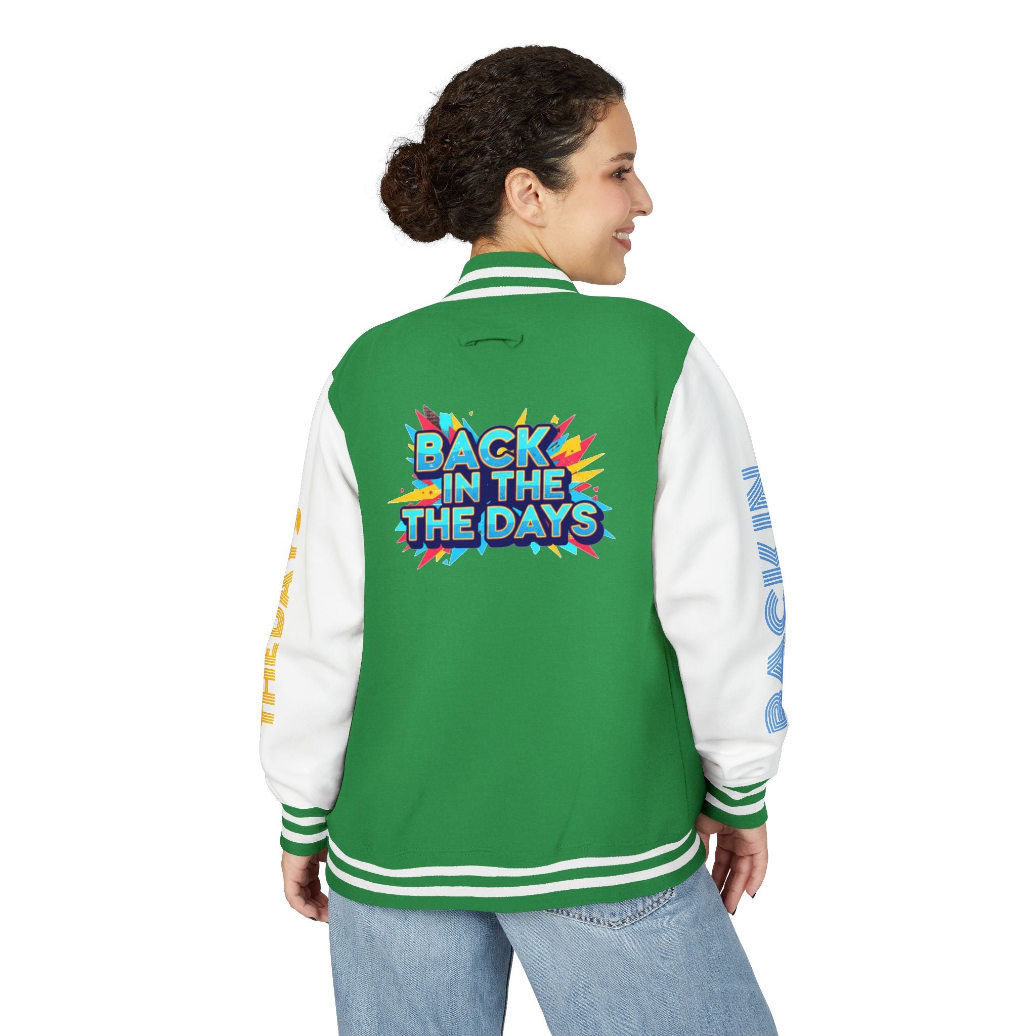 Letterman Jacket — "Back in the Days" Retro Graphic Bomber