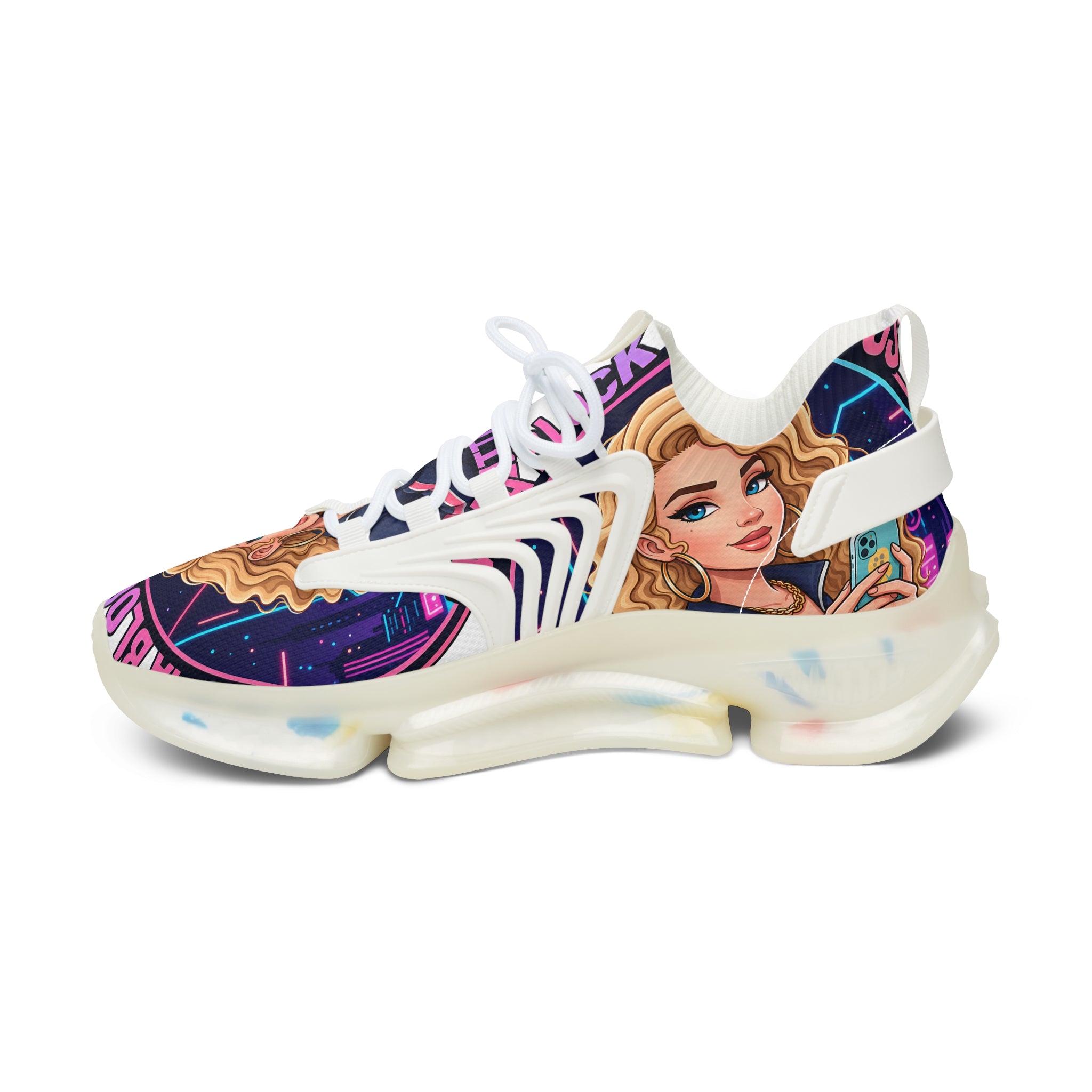 Women's Mesh Sneakers — 'Don't Block Your Blessings' Graphic Athletic Shoes