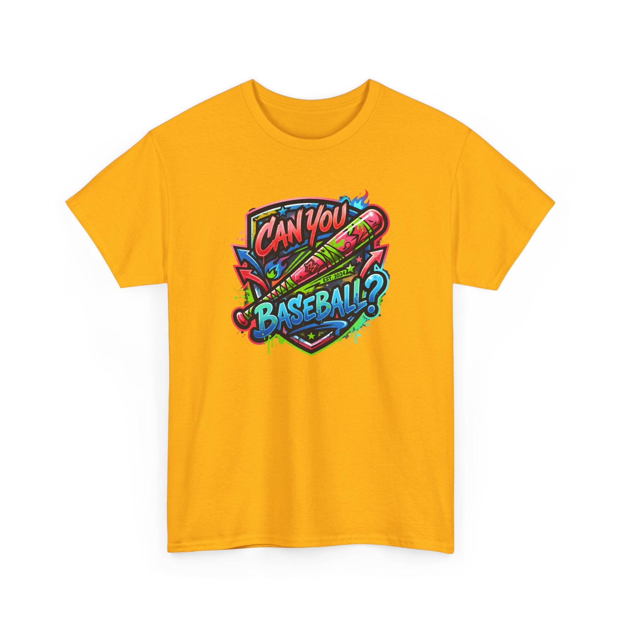 Can You Baseball? T-Shirt — Colorful Retro Baseball Graphic Tee