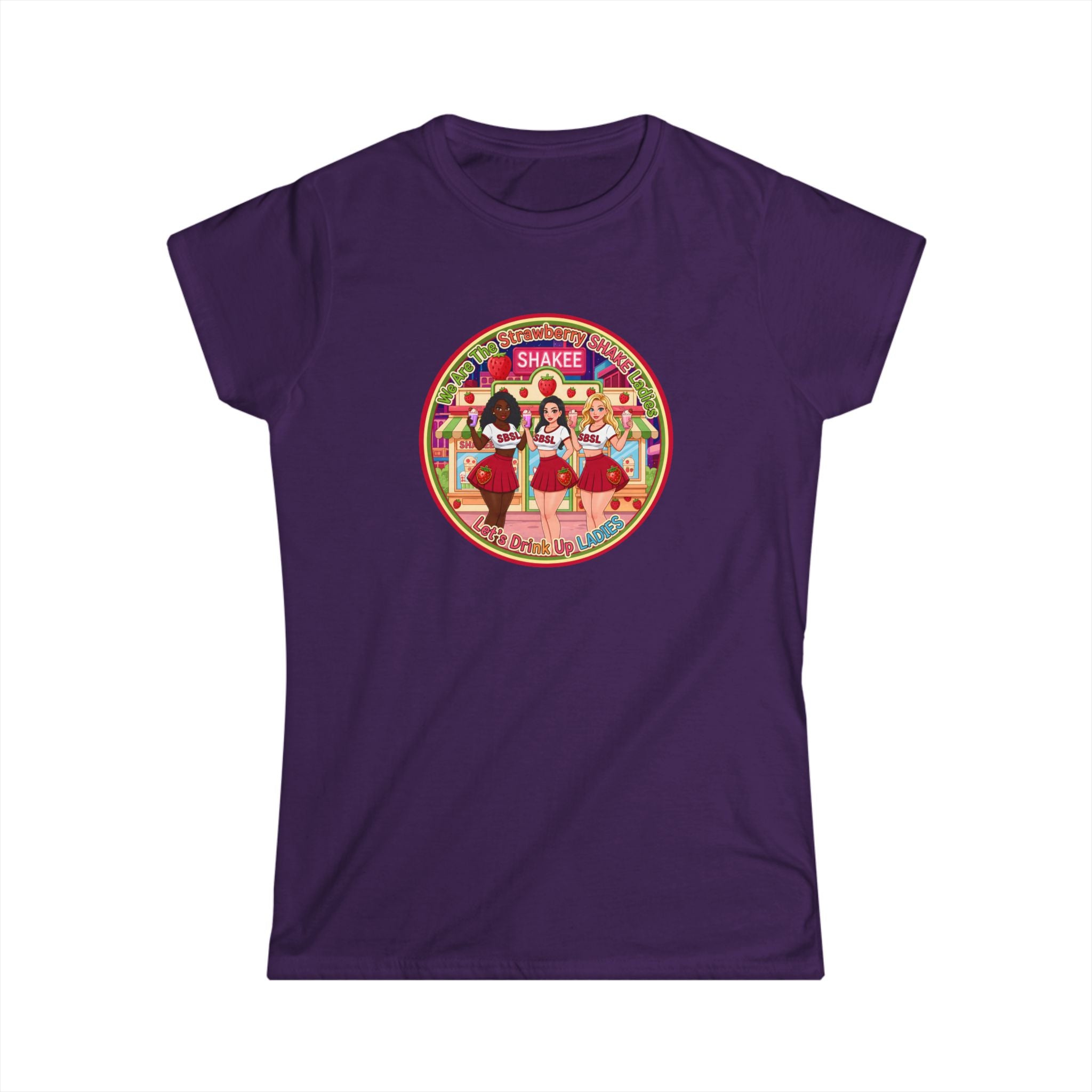 Retro Girl Group Tee — "We Are The Strawberry Shake Ladies" Vintage K-Pop Style Graphic Shirt
