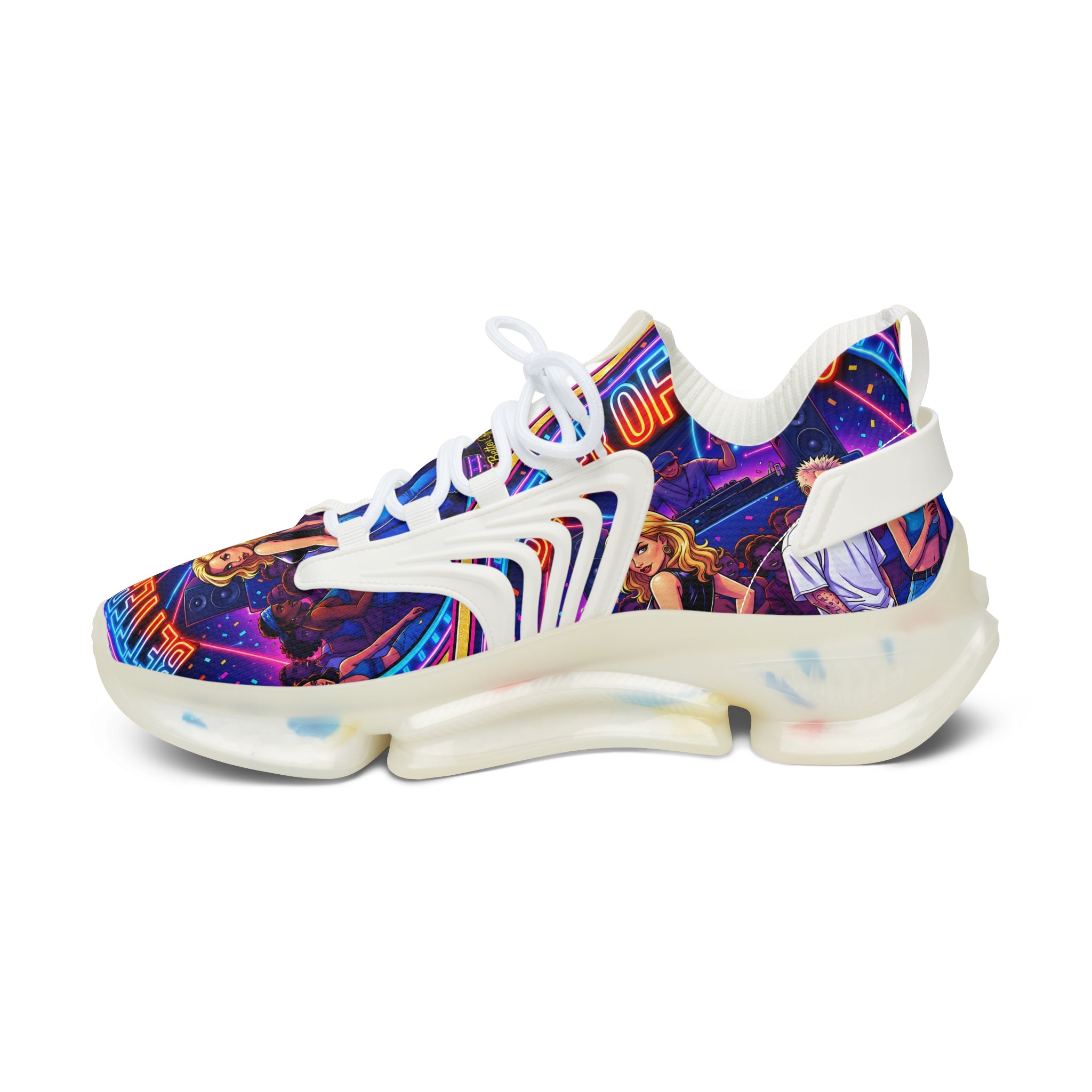 Mesh Sneakers — Retro Neon Graphic Women’s Trainers