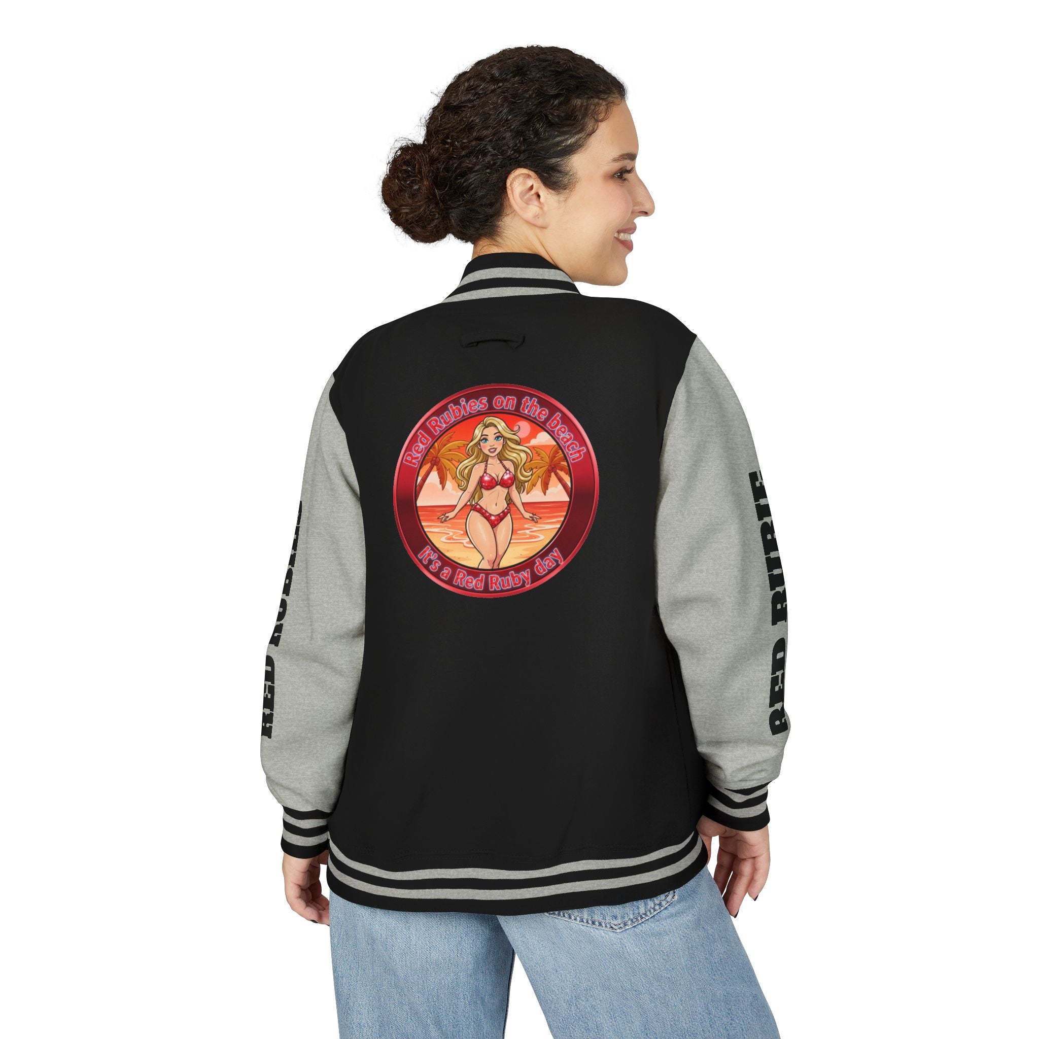 Jacket Letterman Jacket- "It's A Red Rubie Day"