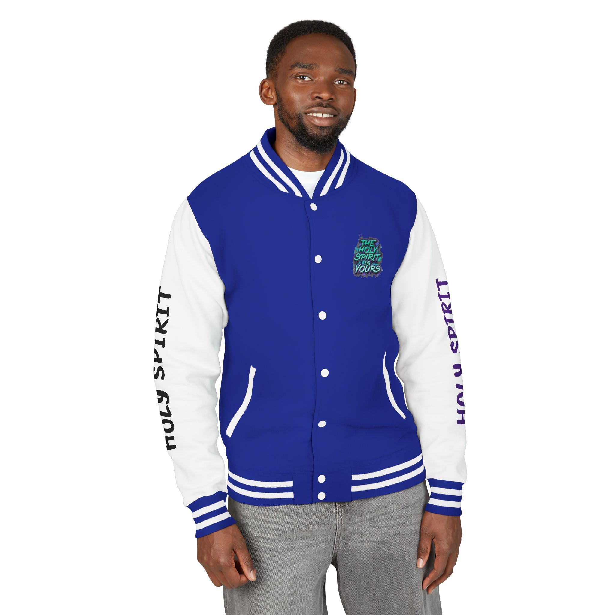 Letterman Jacket — "The Holy Spirit Is Yours" Graphic