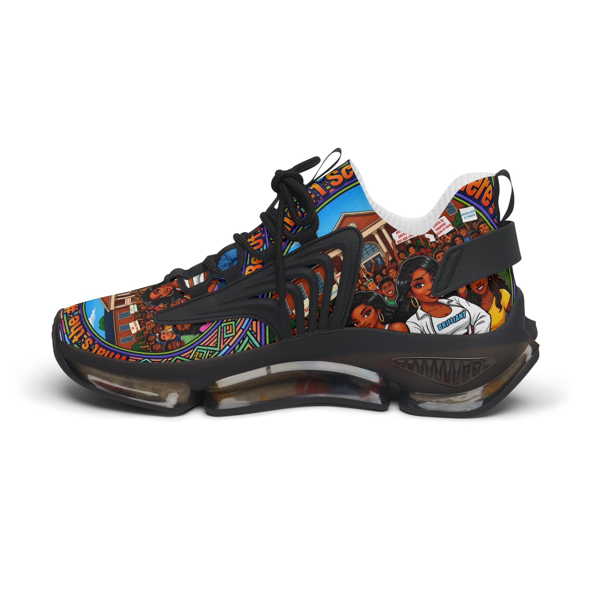 Women’s Mesh Sneakers — " What's The #1 School Out There "Vintage School Crew Graphic Athletic Shoes