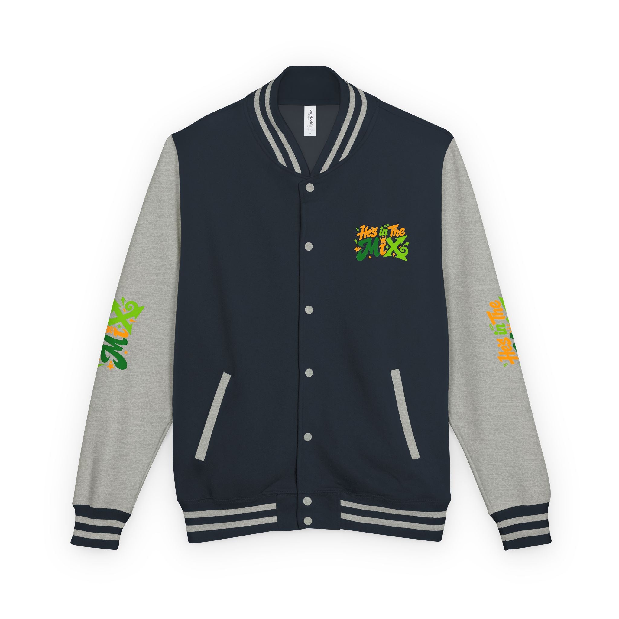 Letterman Jacket - "He's in the Mix" Retro Graffiti Varsity Jacket