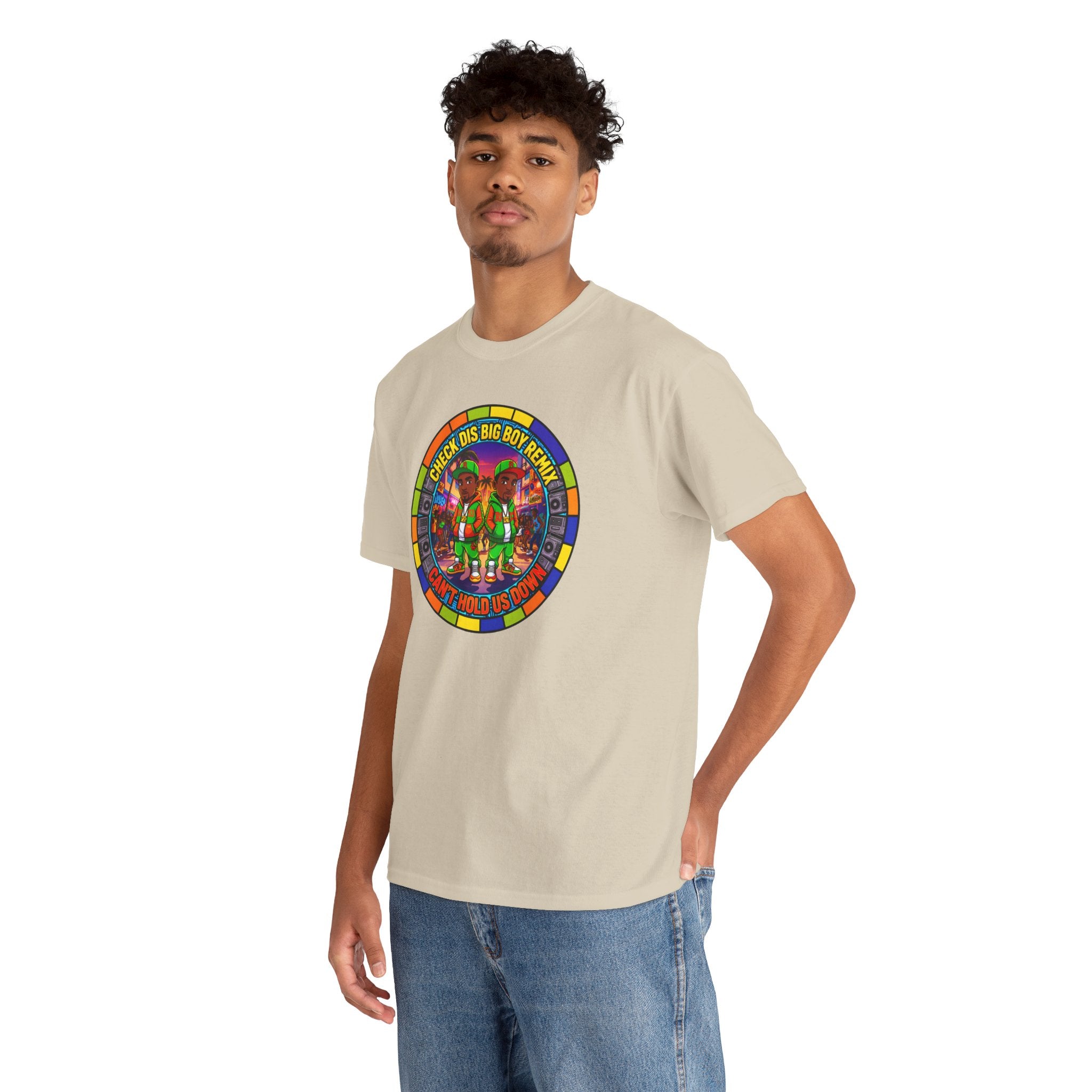 T-Shirt — "Check Dis Big Boy Remix" Colorful Cartoon Grap6hic Tee