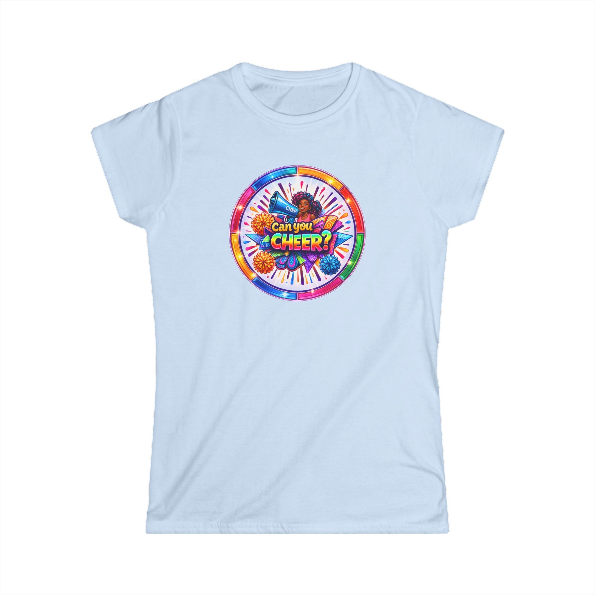 "Can You Cheer: Colorful Candy Wheel Graphic Tee — Women's