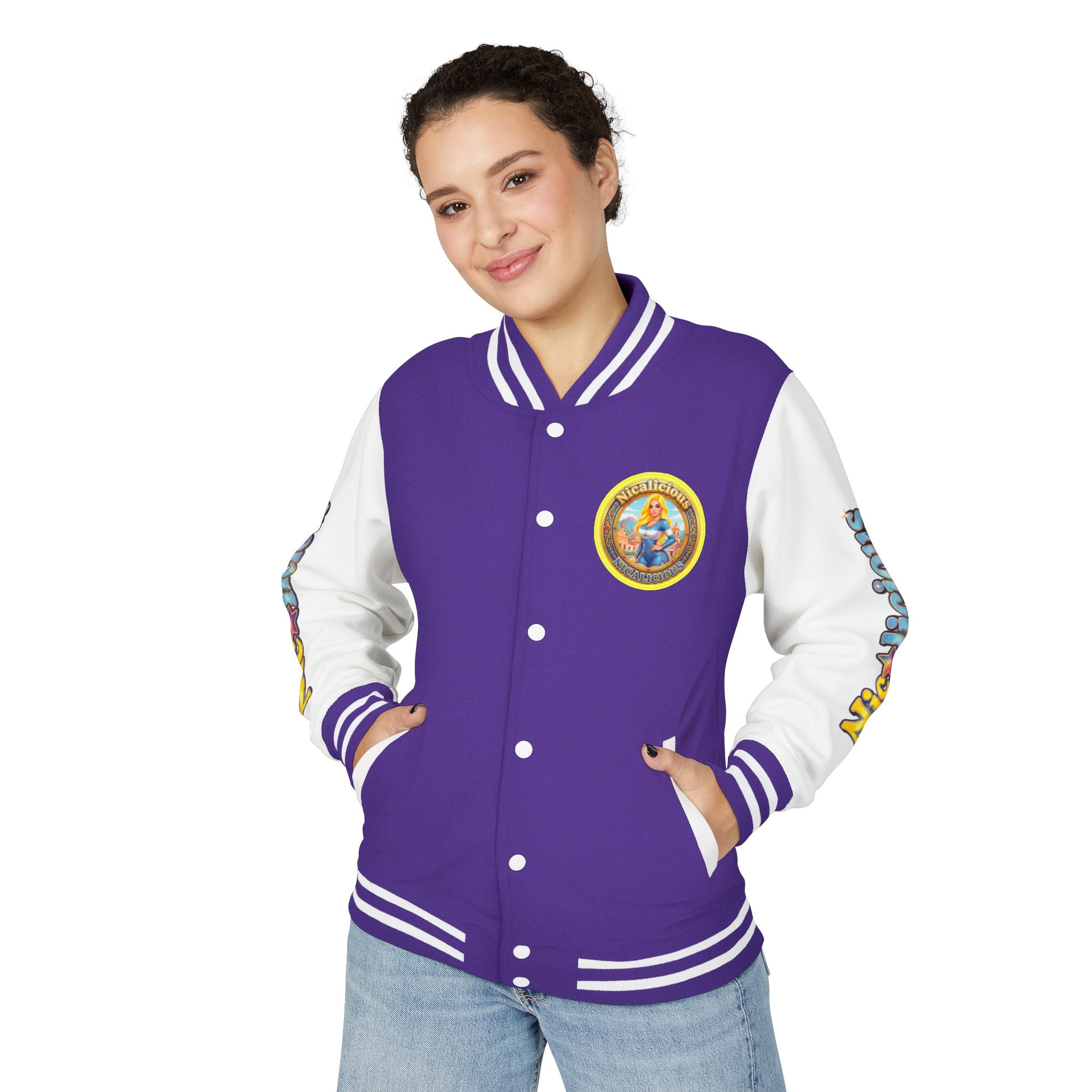 "Nicalicious" Varsity Jacket — Retro Pinup Letterman Jacket