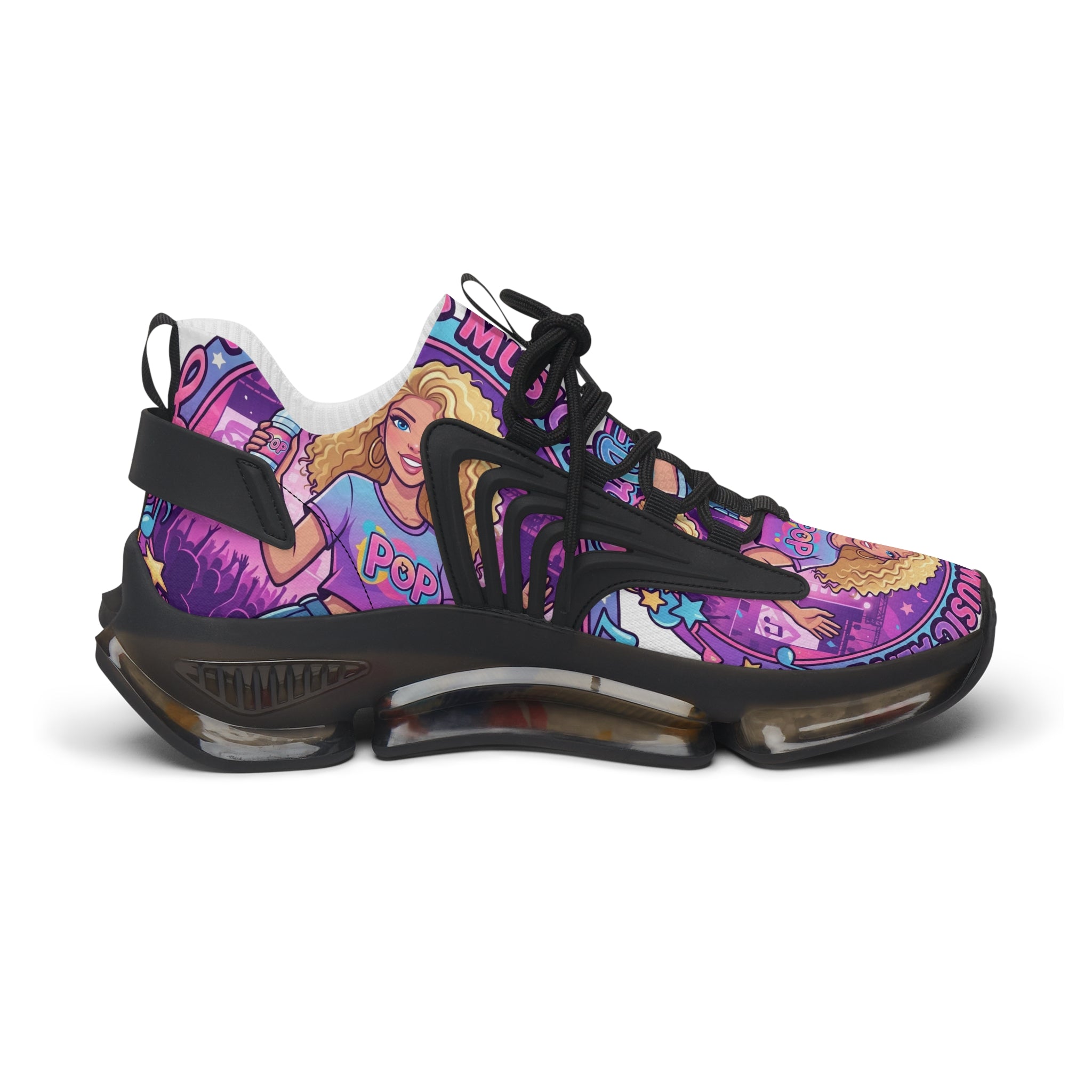 Women’s Mesh Sneakers —"Keep Pop Music Alive " Women's Trendy Printed Athletic Shoes
