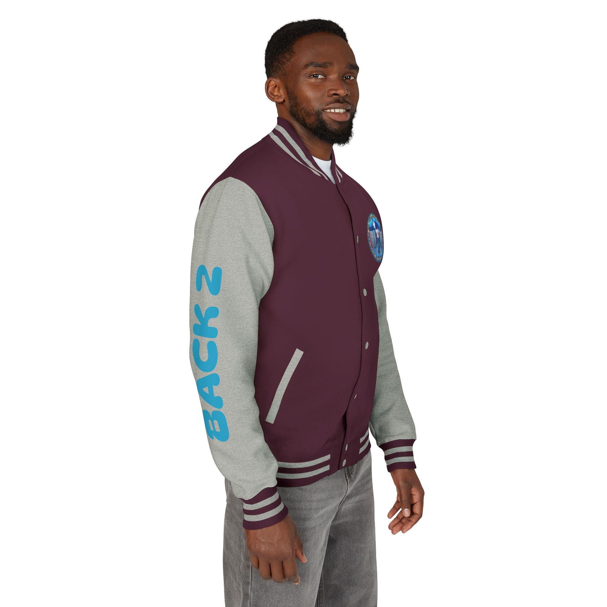 Letterman Jacket — 'Back 2 The Block' Retro Streetwear Patch Jacket