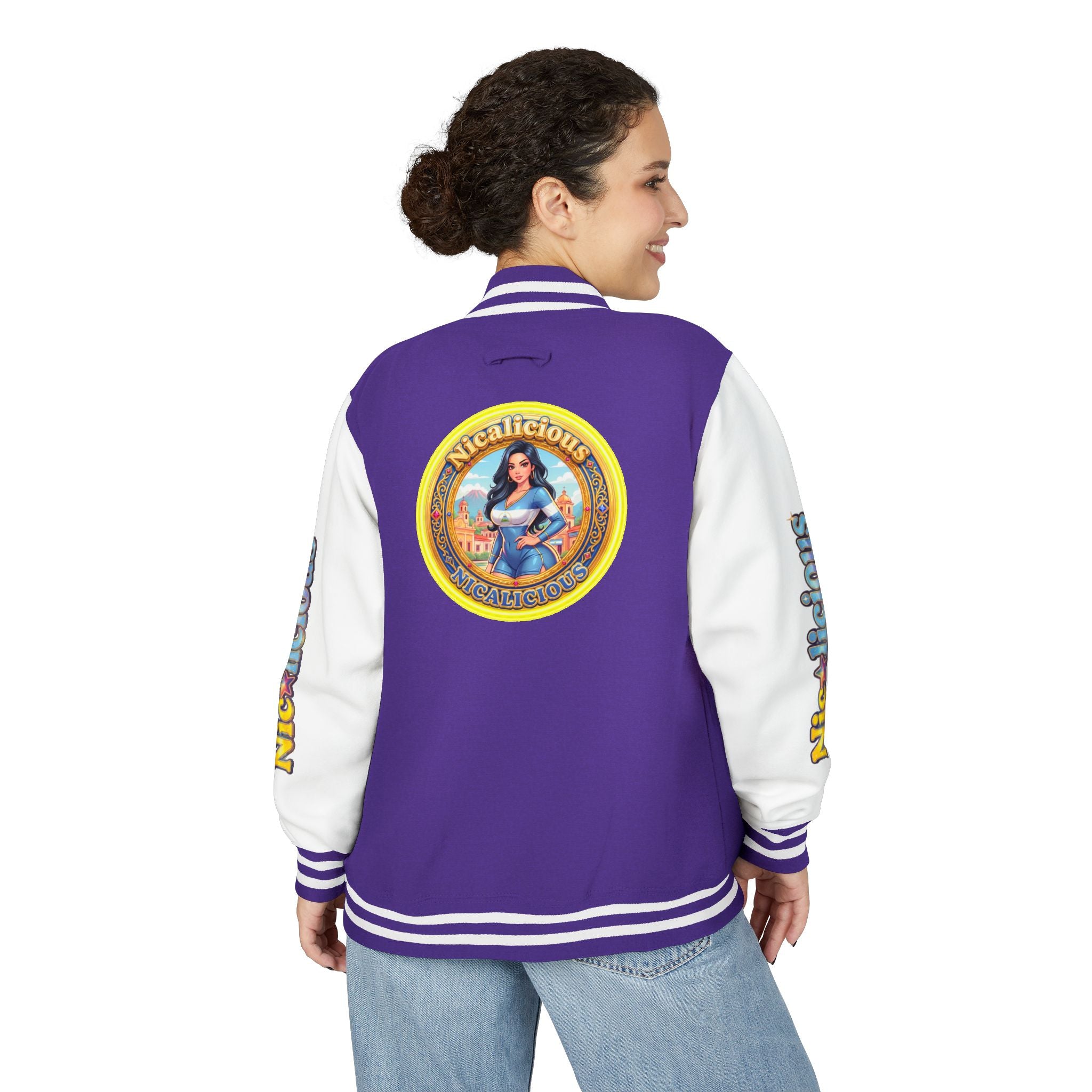 Letterman Jacket — 'Nicalicious' Retro Badge Varsity Jacket