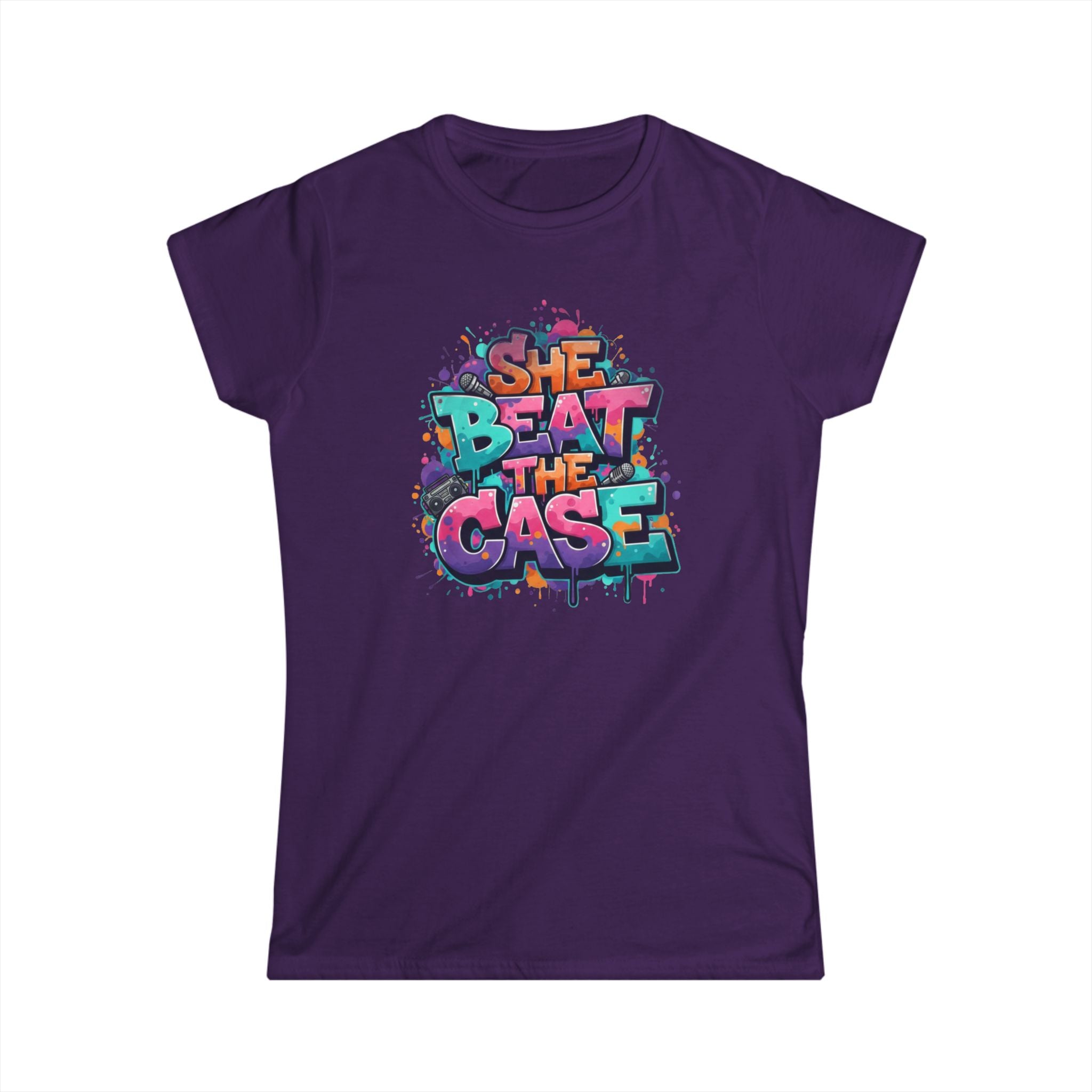 "She Beat the Case" Tee — Bold Graffiti Women’s Victory T-Shirt