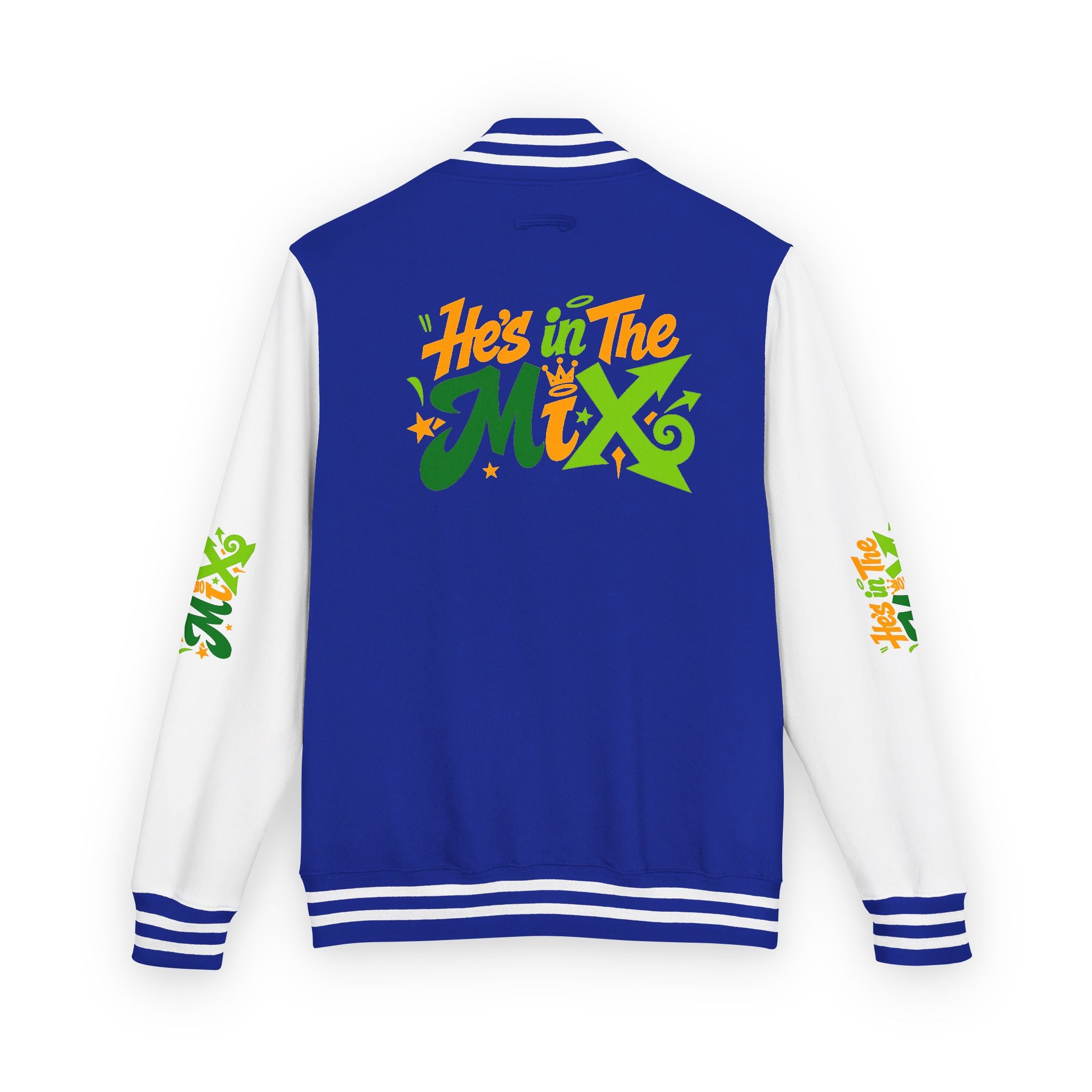 Letterman Jacket - "He's in the Mix" Retro Graffiti Varsity Jacket