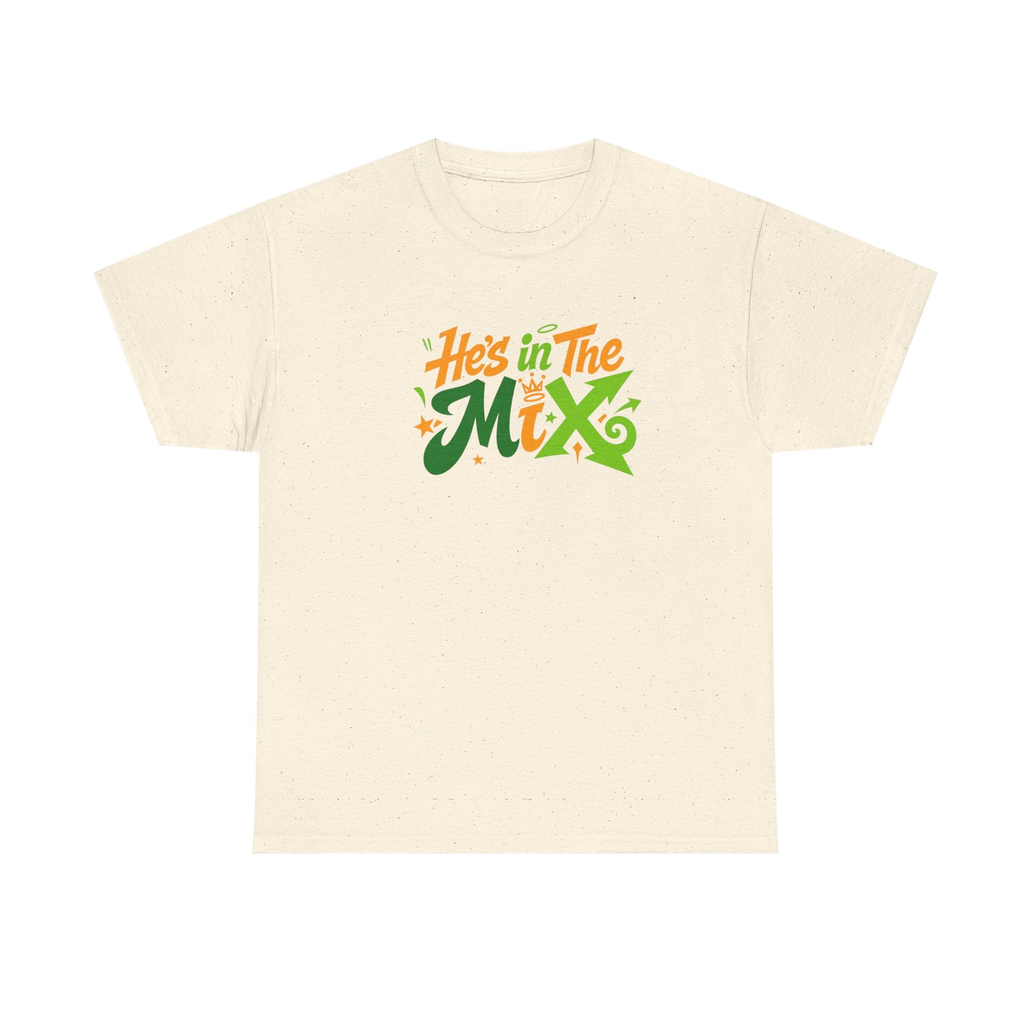 "He's in the Mix" T-Shirt — Retro Green & Orange DJ/Music Tee