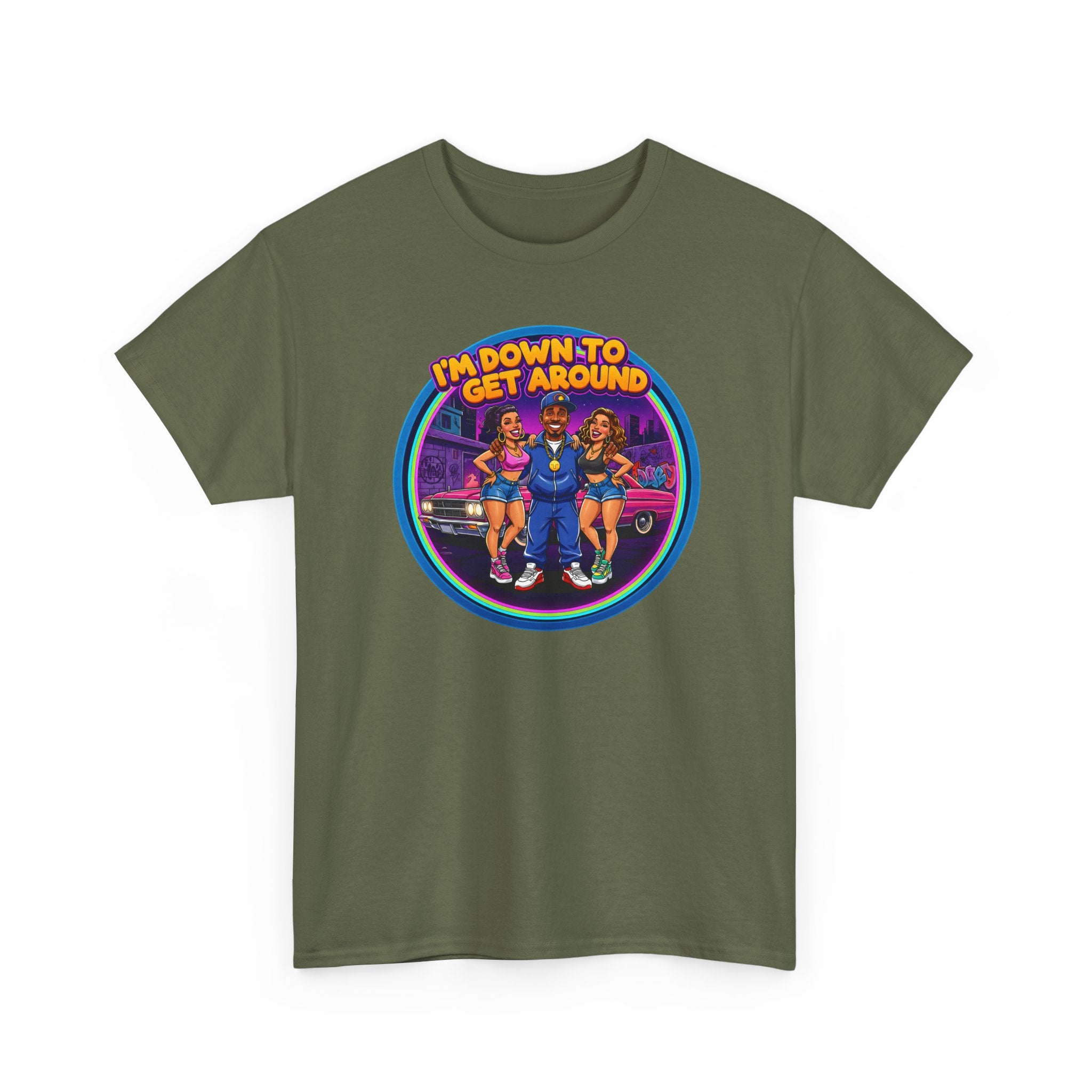 T-Shirt — 'I'm Down to Get Around' Retro Skate Crew Graphic Tee