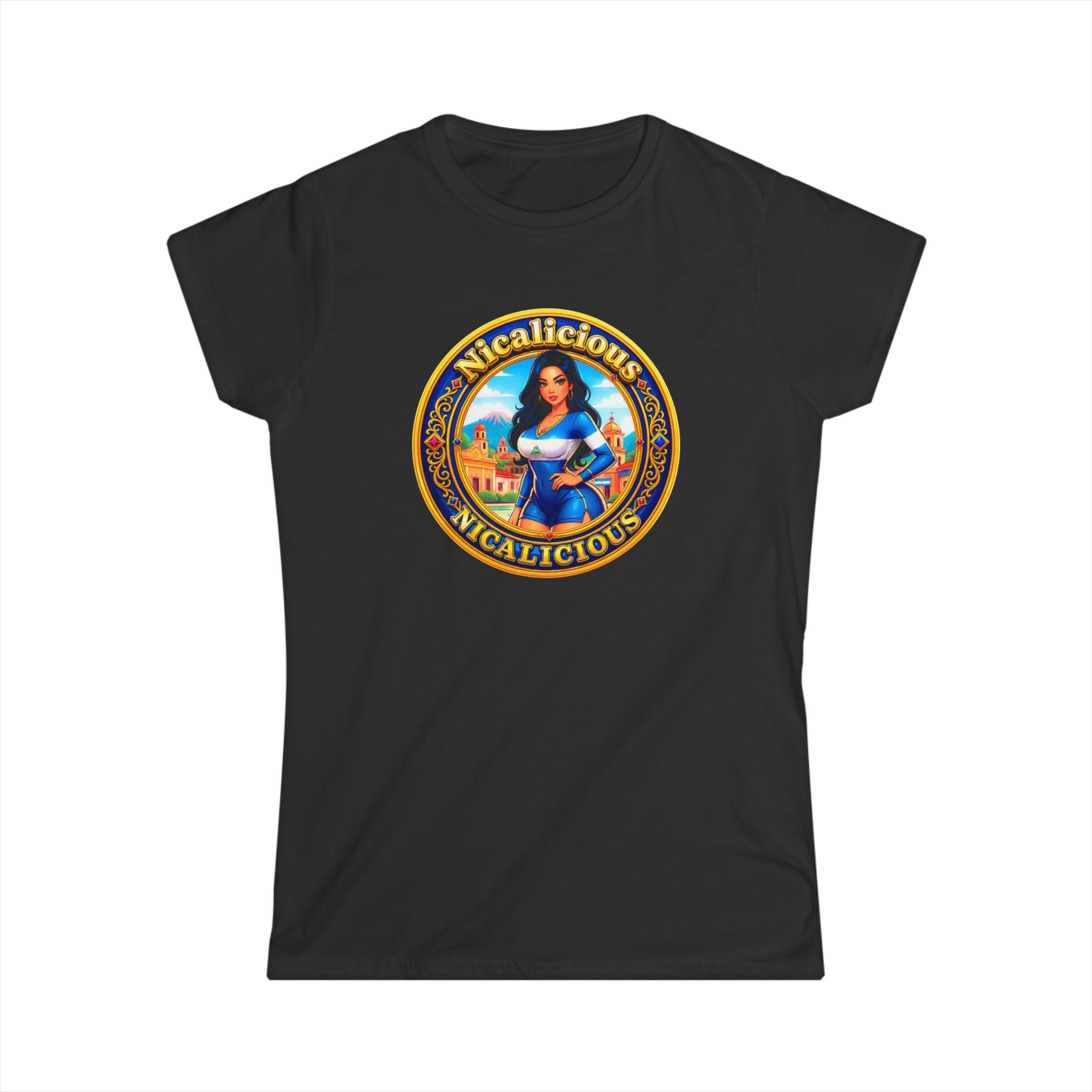 "Nicalicious "Vintage Seal Women's Tee - Retro Latina Pin-Up Graphic Shirt