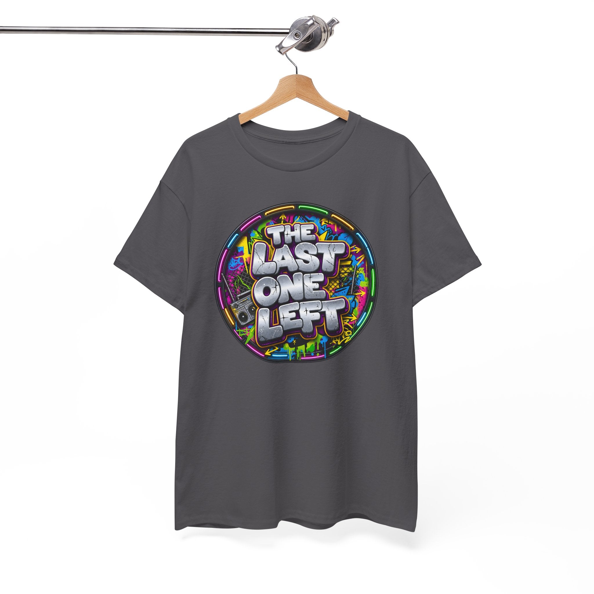 Graphic Tee - "The Last One Left" Colorful Retro Badge