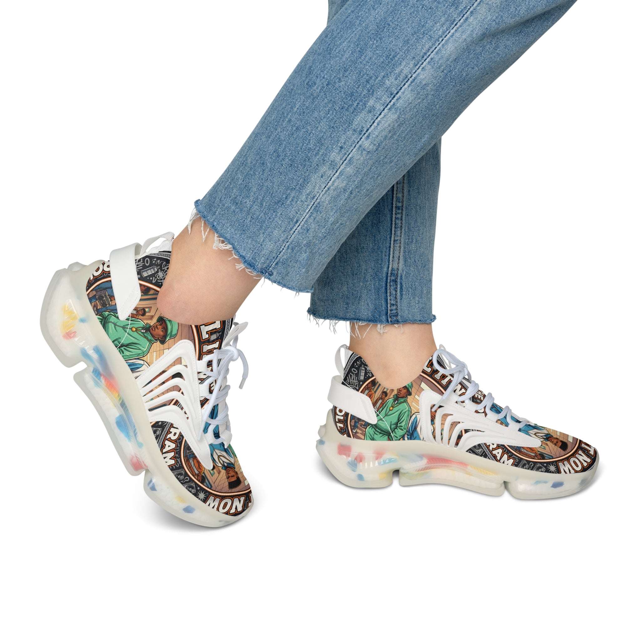 Men's Mesh Sneakers — Vintage 'Cool It Now' Graphic  Athletic Shoes
