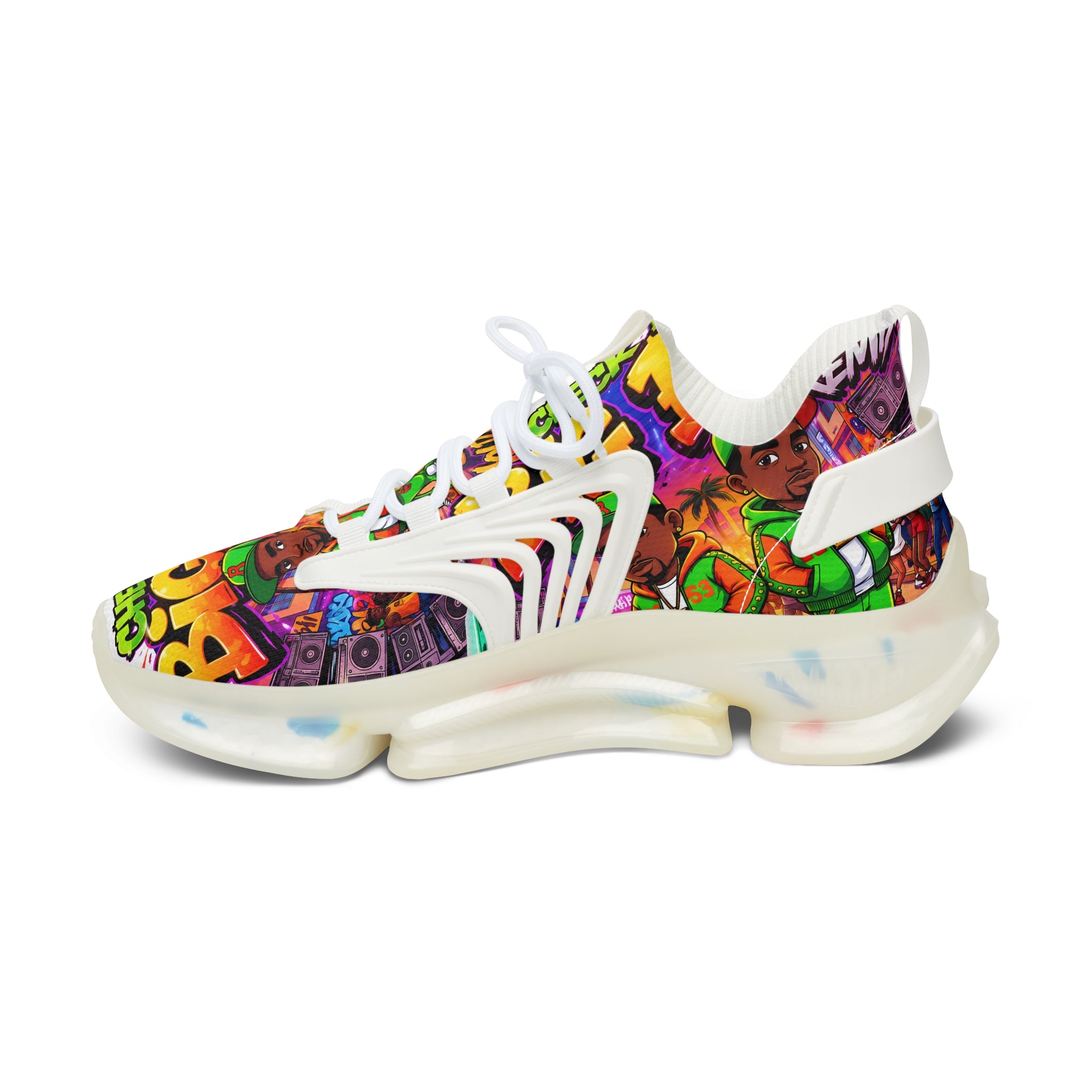 Mesh Sneakers — Colorful Graffiti Pop Art Design