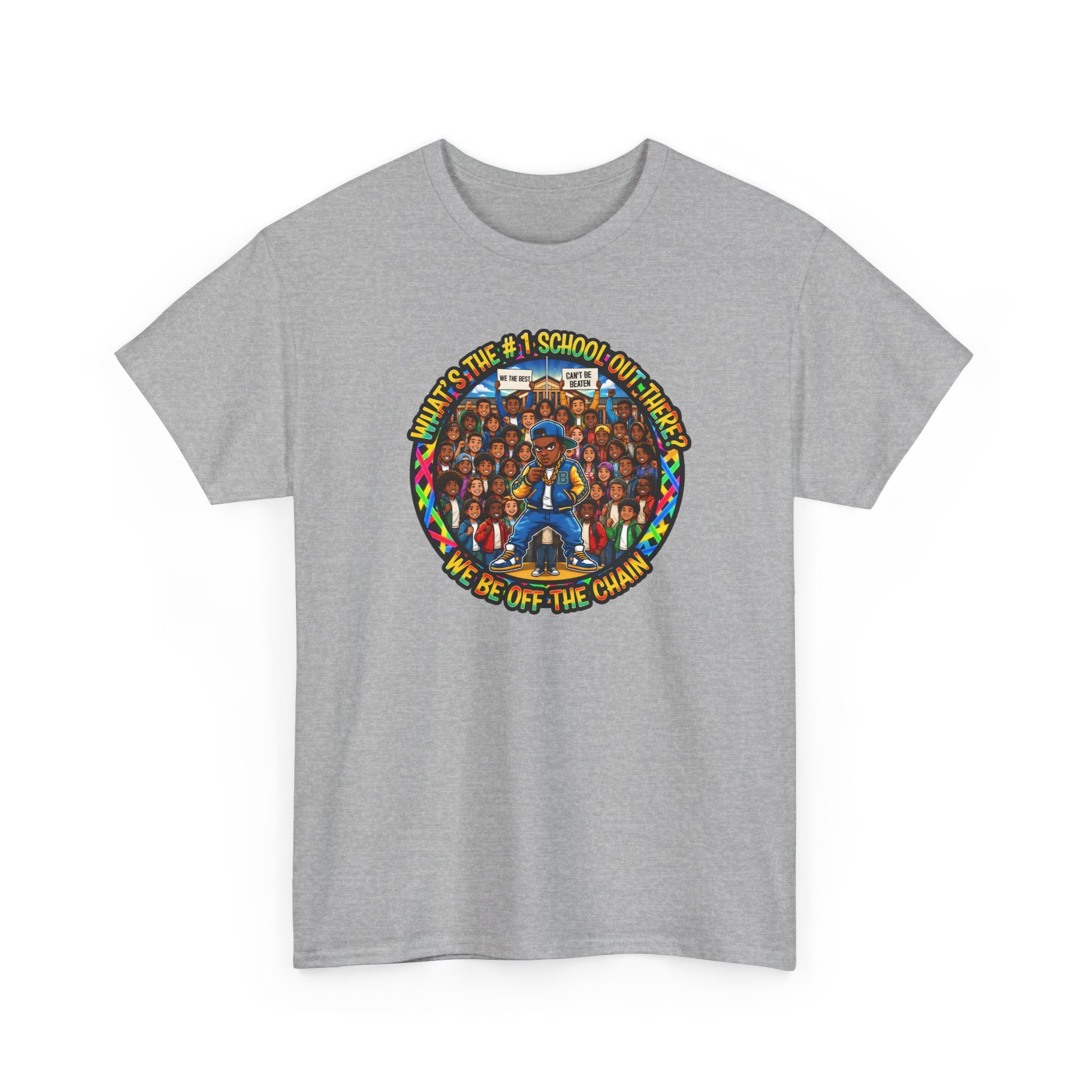 Community Unity Tee — "What's The #1 School Out There" Illustration Shirt