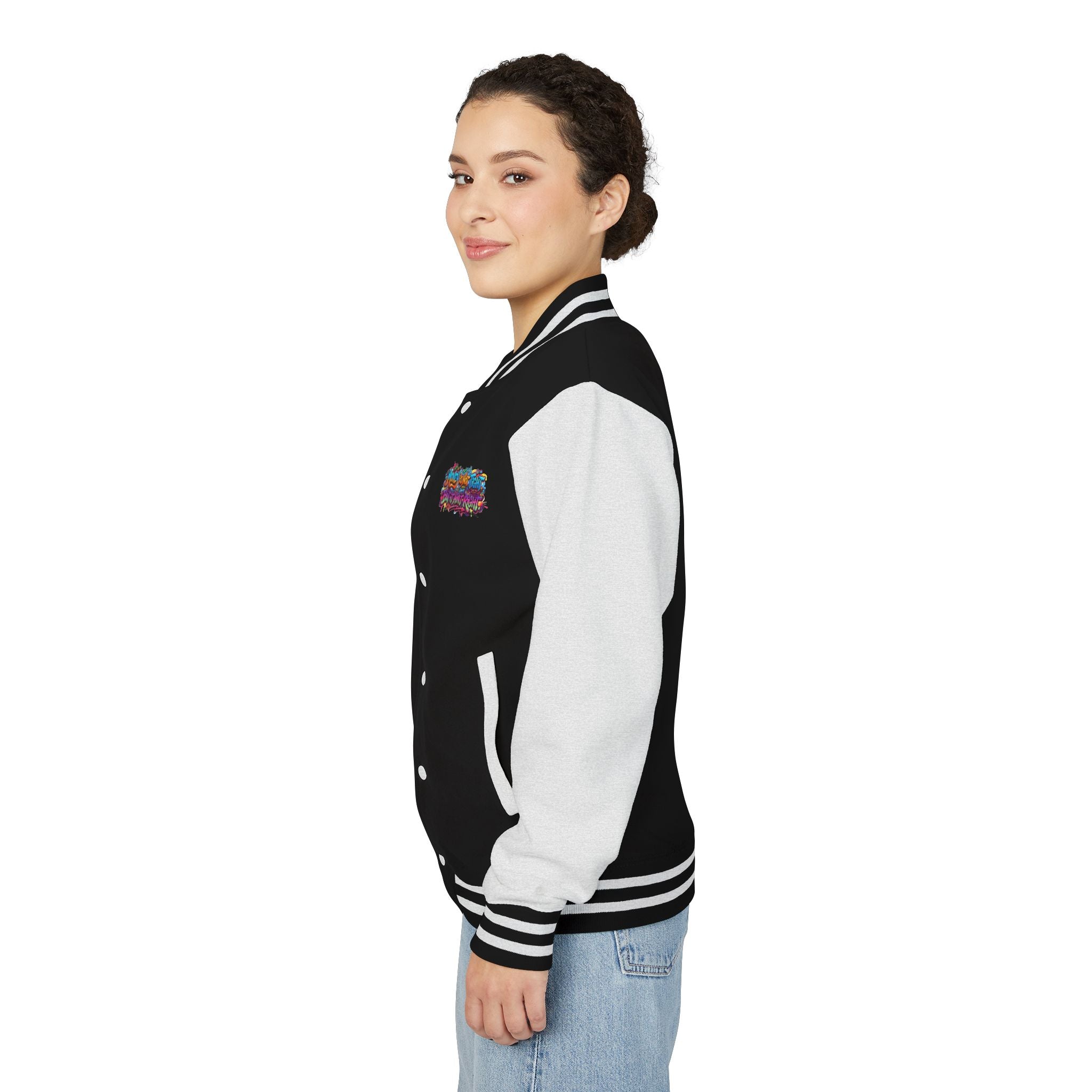 Letterman Jacket — Graffiti "Money's Not Tight, But I Ain't Rich" Retro Streetwear