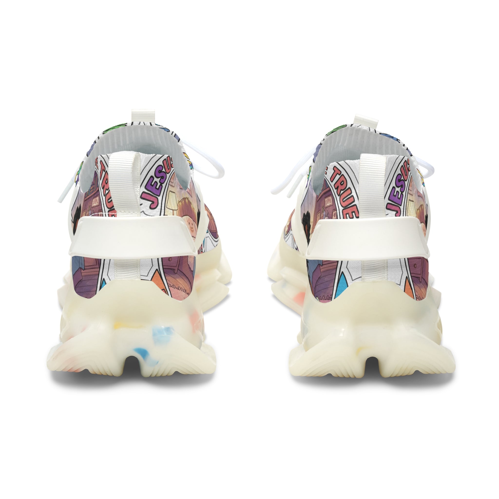 Women's Mesh Sneakers — " Jesus Christ Makes Wishes Come True " Graphic Athletic Shoes