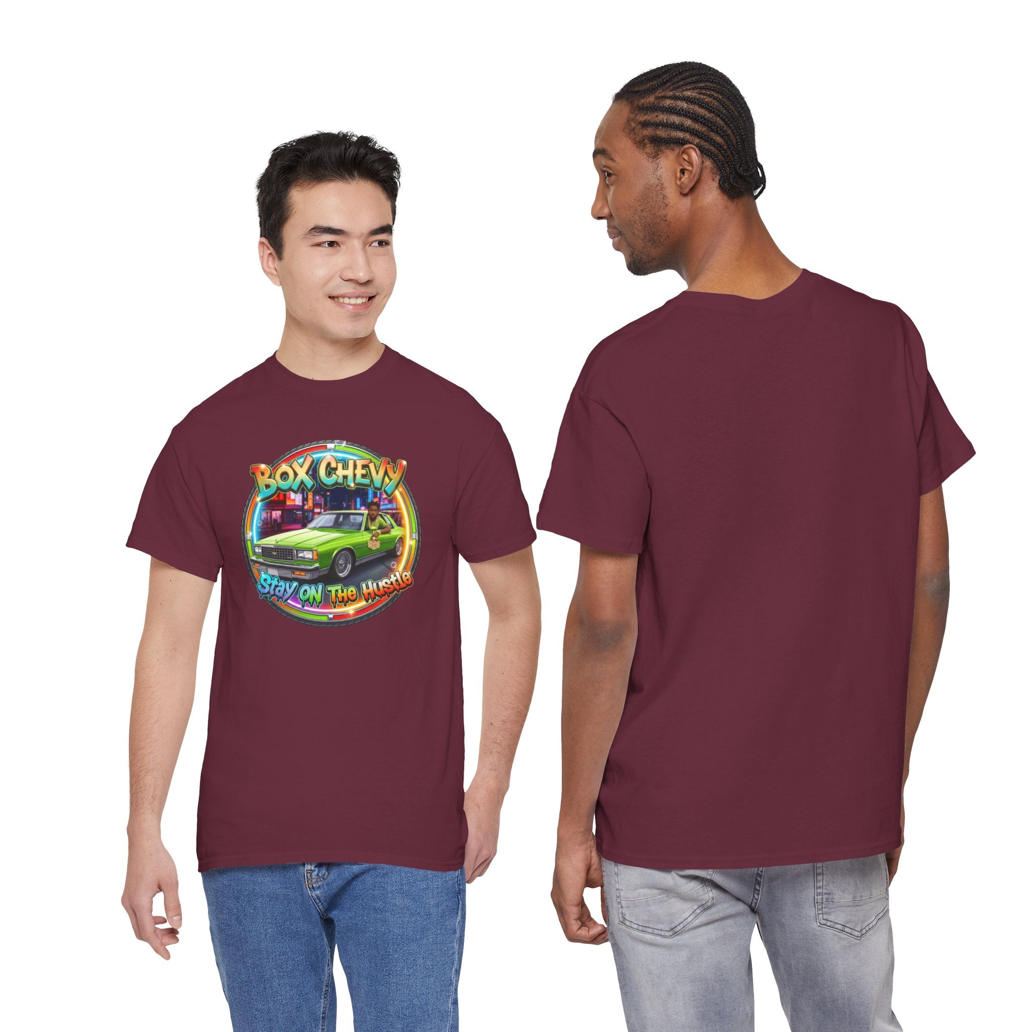 Vintage Chevy Truck Tee — "Box Chevy Stay On The Hustle" Retro Car Graphic Shirt