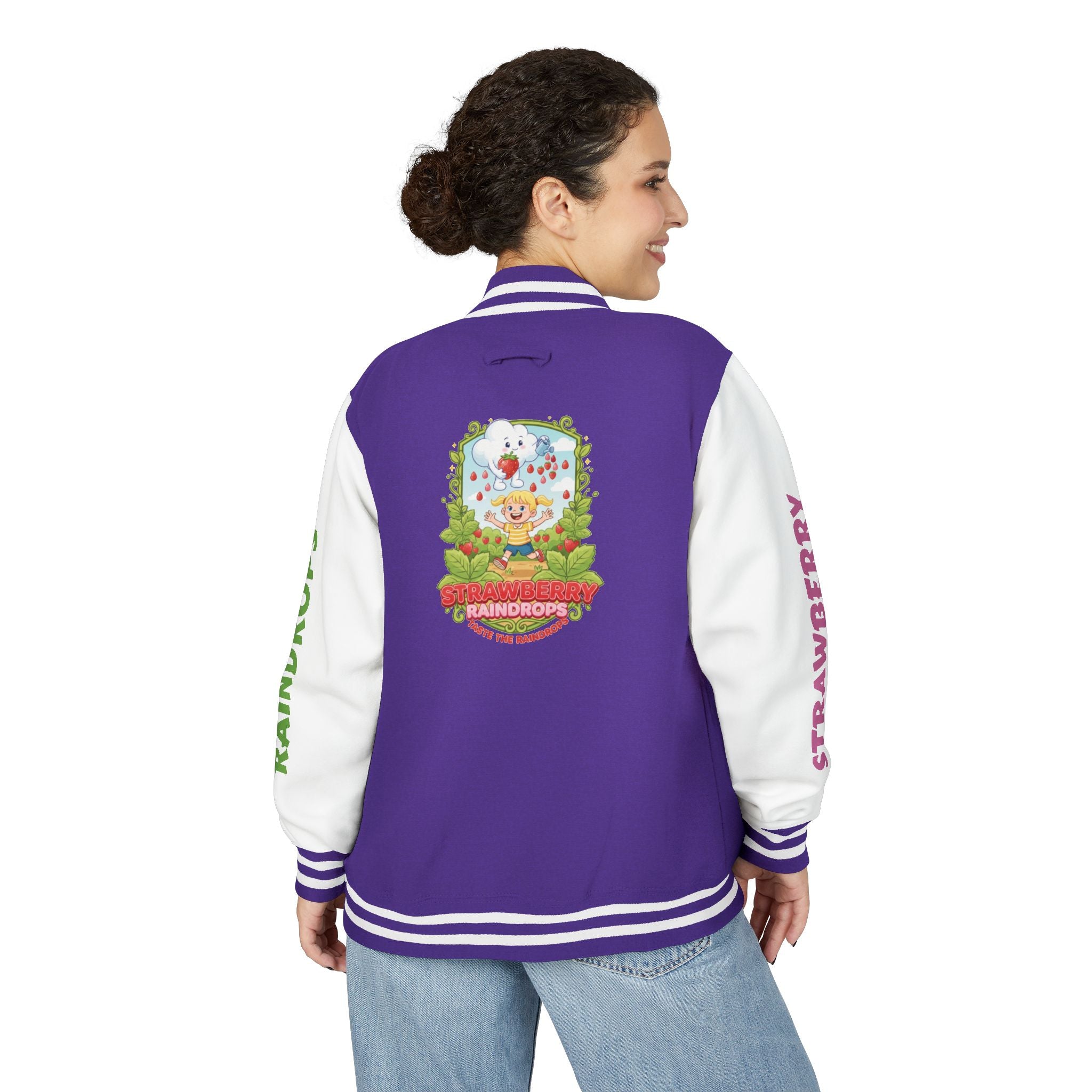 Letterman Jacket —"Strawberry Raindrops" Back Patch