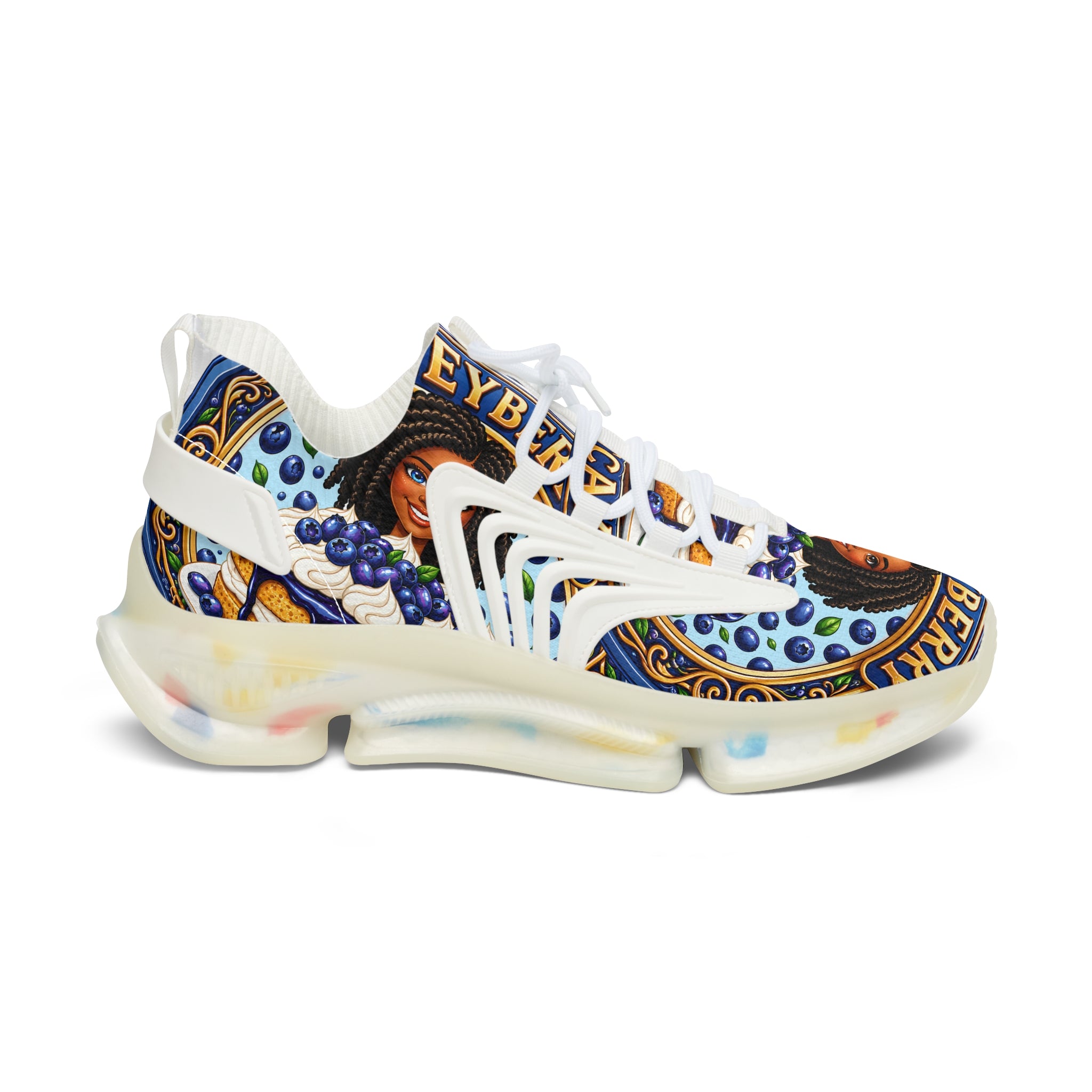 Women's Mesh Sneakers —" Honeyberry Shortcake" Portrait Athletic Shoes