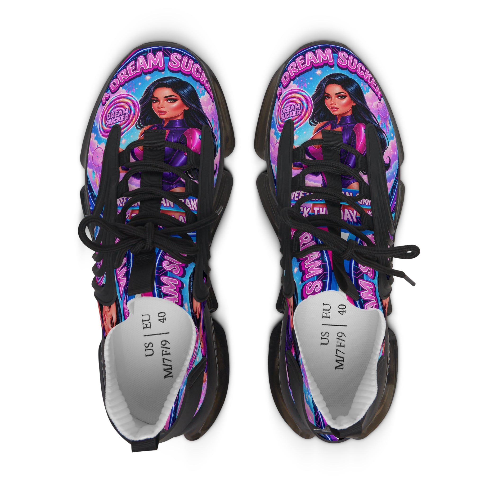 Women's Mesh Sneakers — Vibrant 'A Dream Sucker' Graphic Athletic Shoes