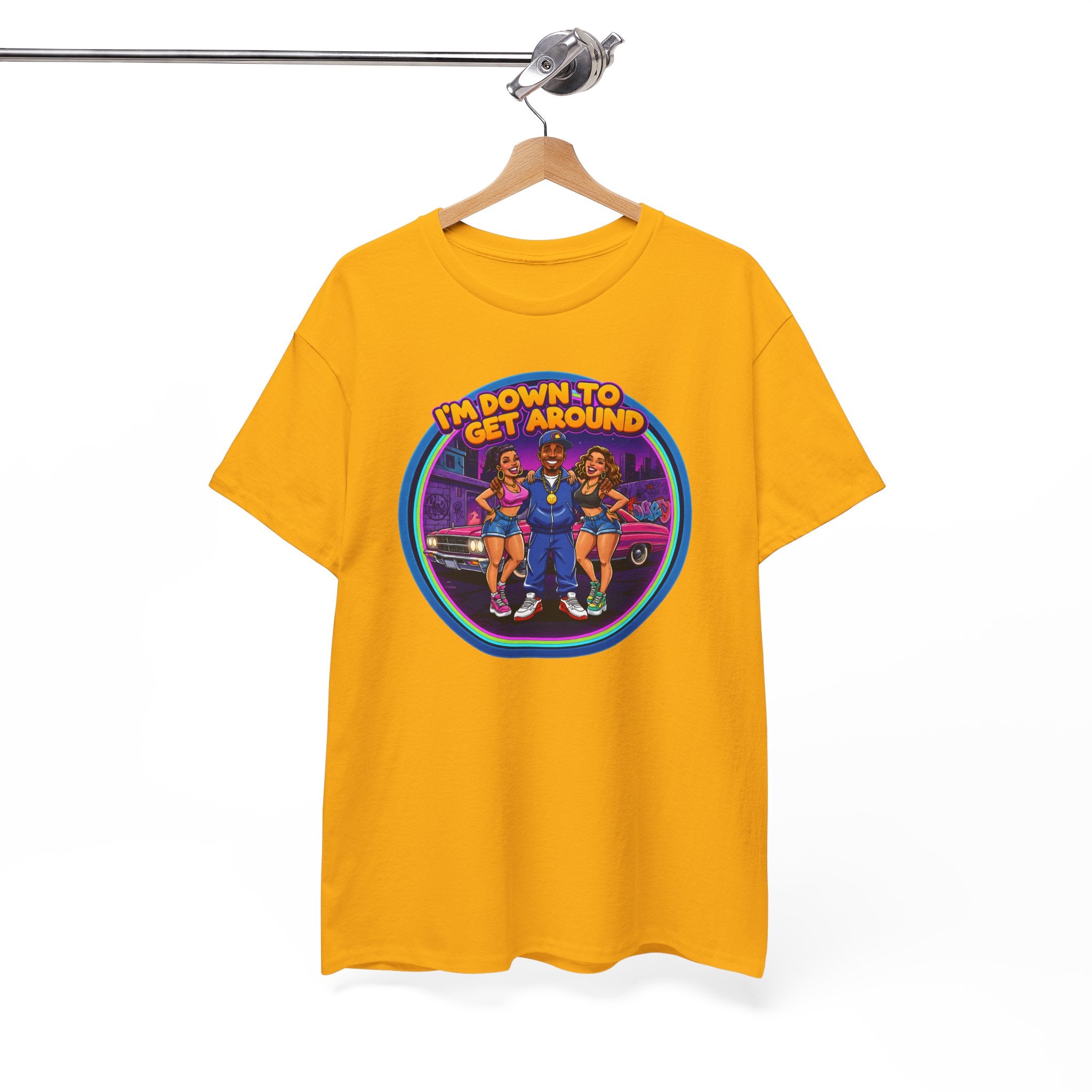 T-Shirt — 'I'm Down to Get Around' Retro Skate Crew Graphic Tee