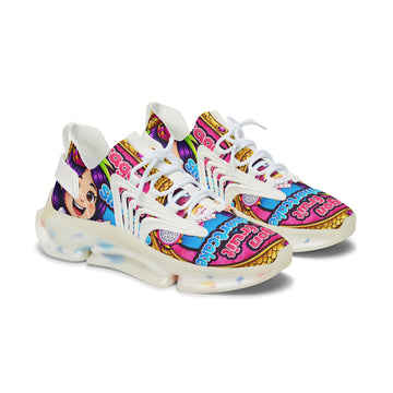 "Dragon Fruit Shortcake" Graphic Women's Mesh Sneakers — Colorful Cartoon Athletic Shoes