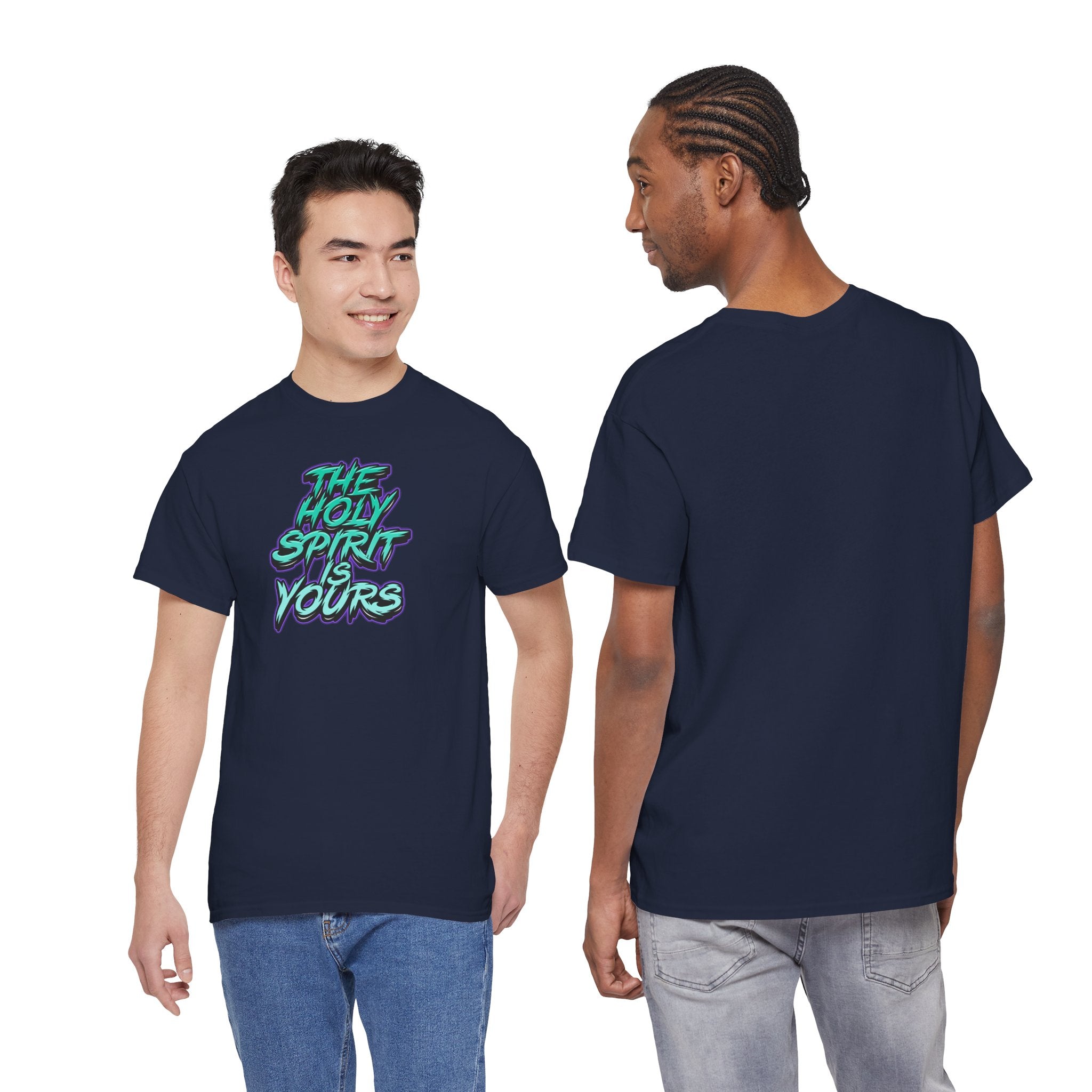 T-Shirt — "The Holy Spirit Yours" Retro Script Faith Tee