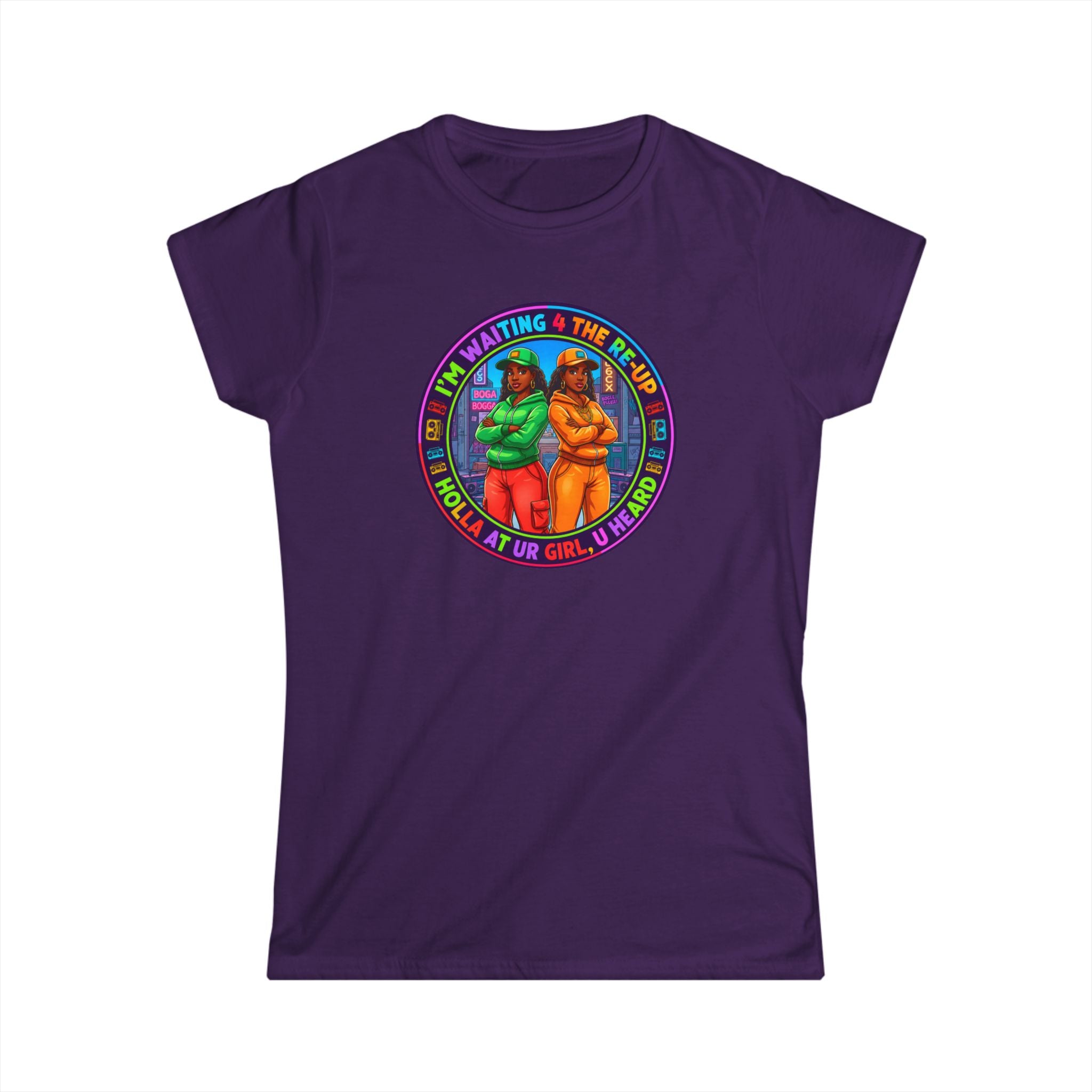 " Im Waiting For The Reup"  Graphic Tee — Retro Rainbow Sisters Women's Shirt