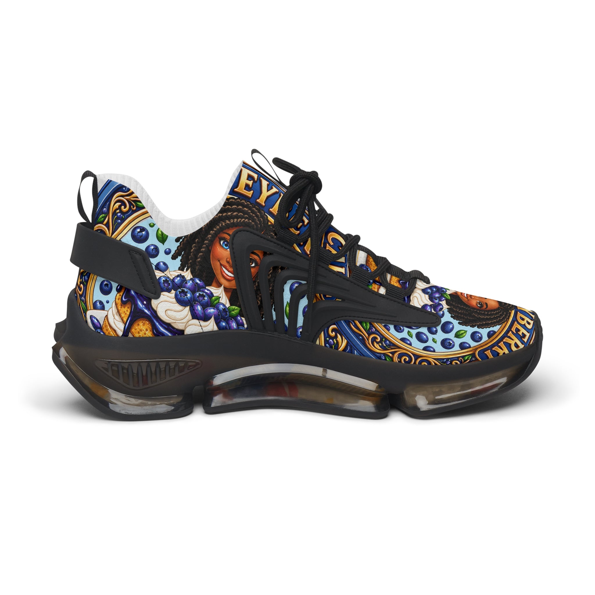 Women's Mesh Sneakers —" Honeyberry Shortcake" Portrait Athletic Shoes