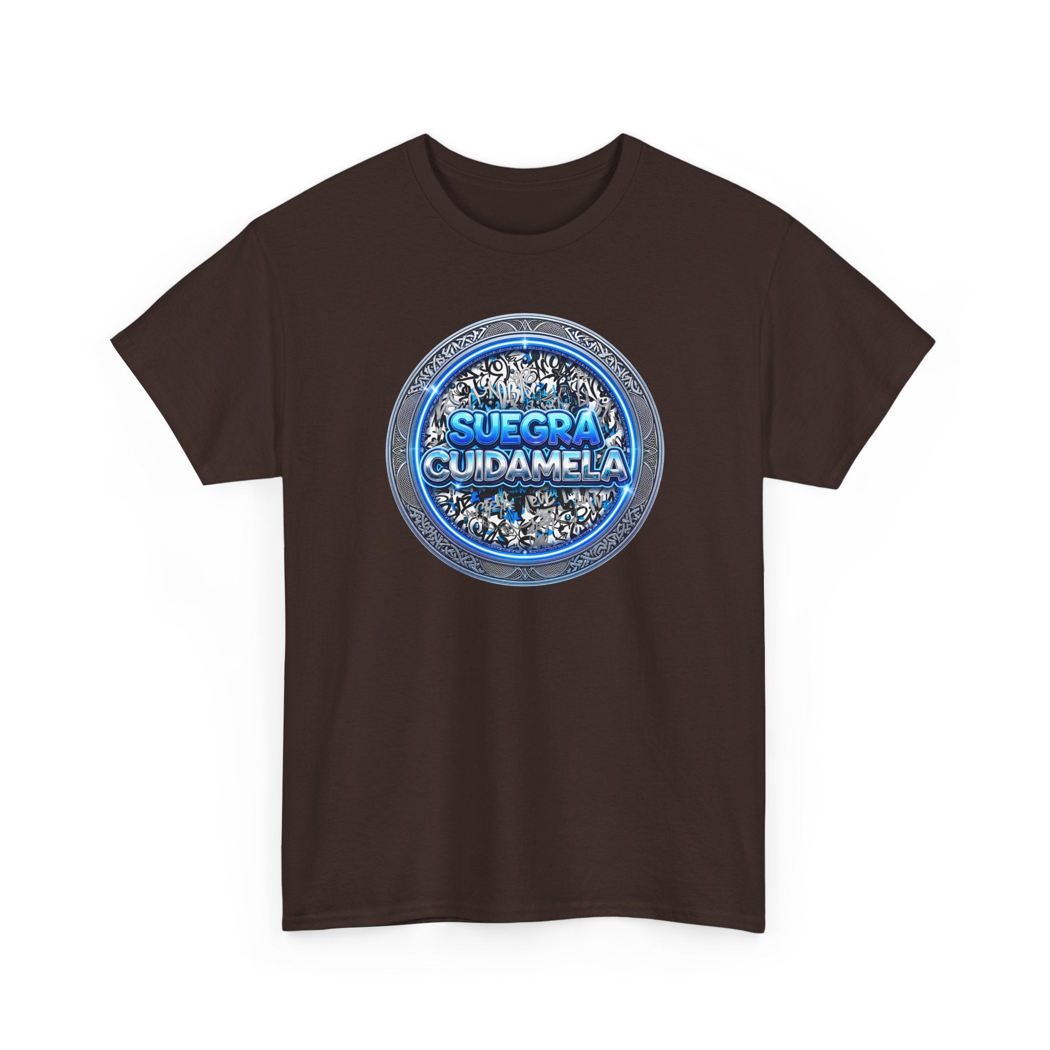 T-Shirt — Suegra Cuídame (Blue Floral Emblem)