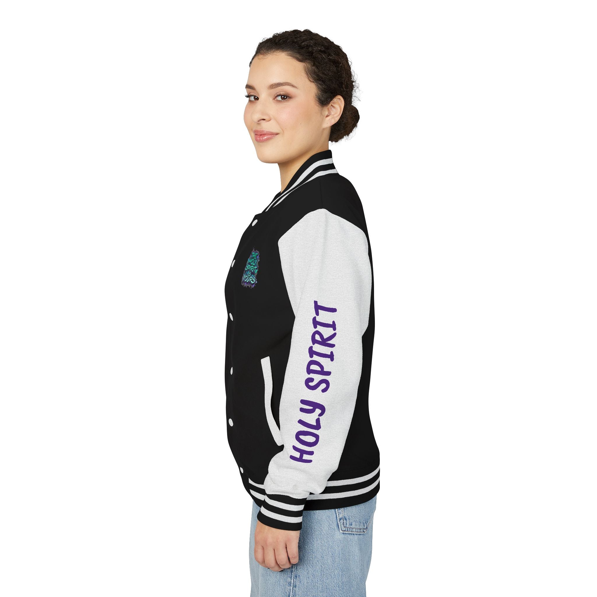 Letterman Jacket — "The Holy Spirit Is Yours" Graphic