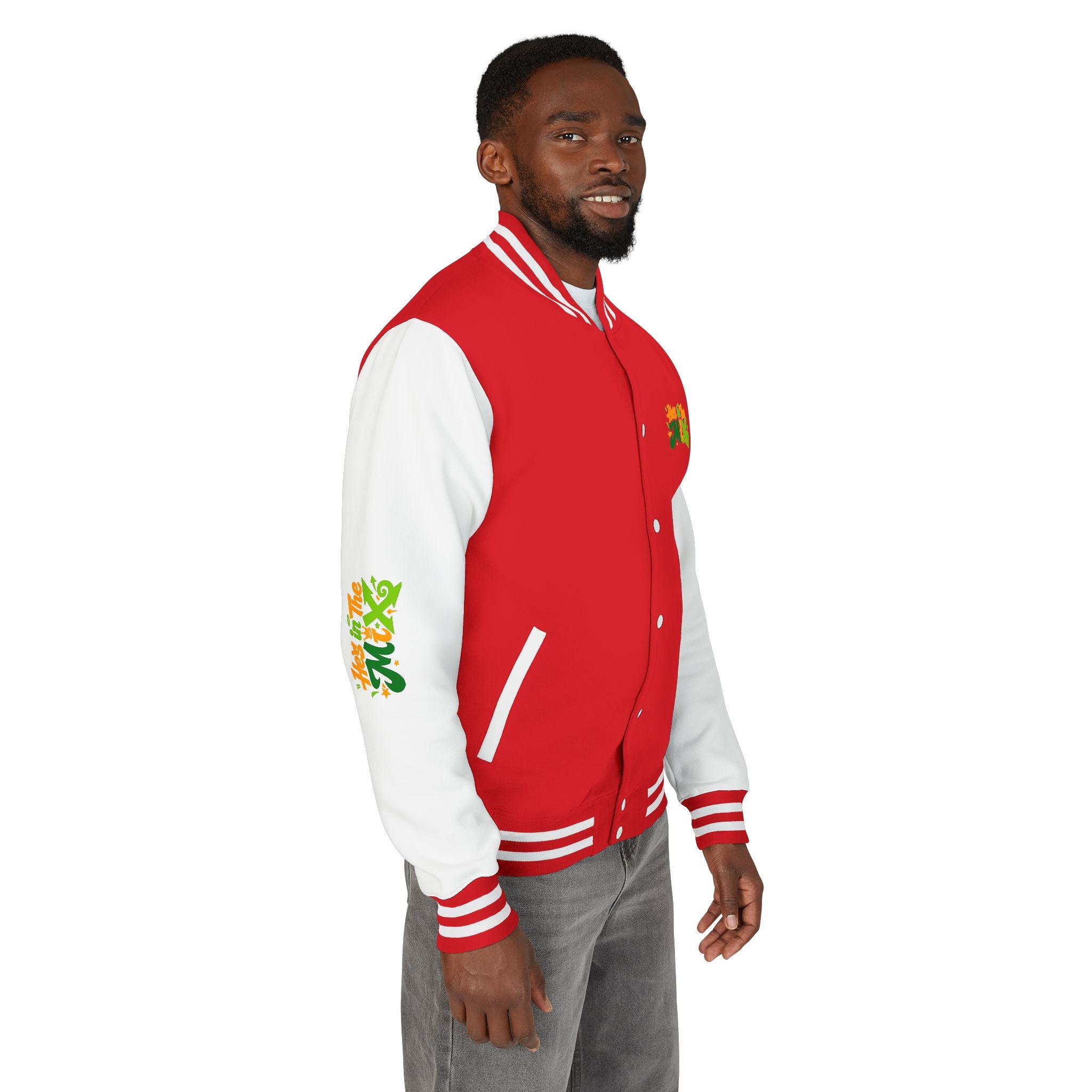 Letterman Jacket - "He's in the Mix" Retro Graffiti Varsity Jacket
